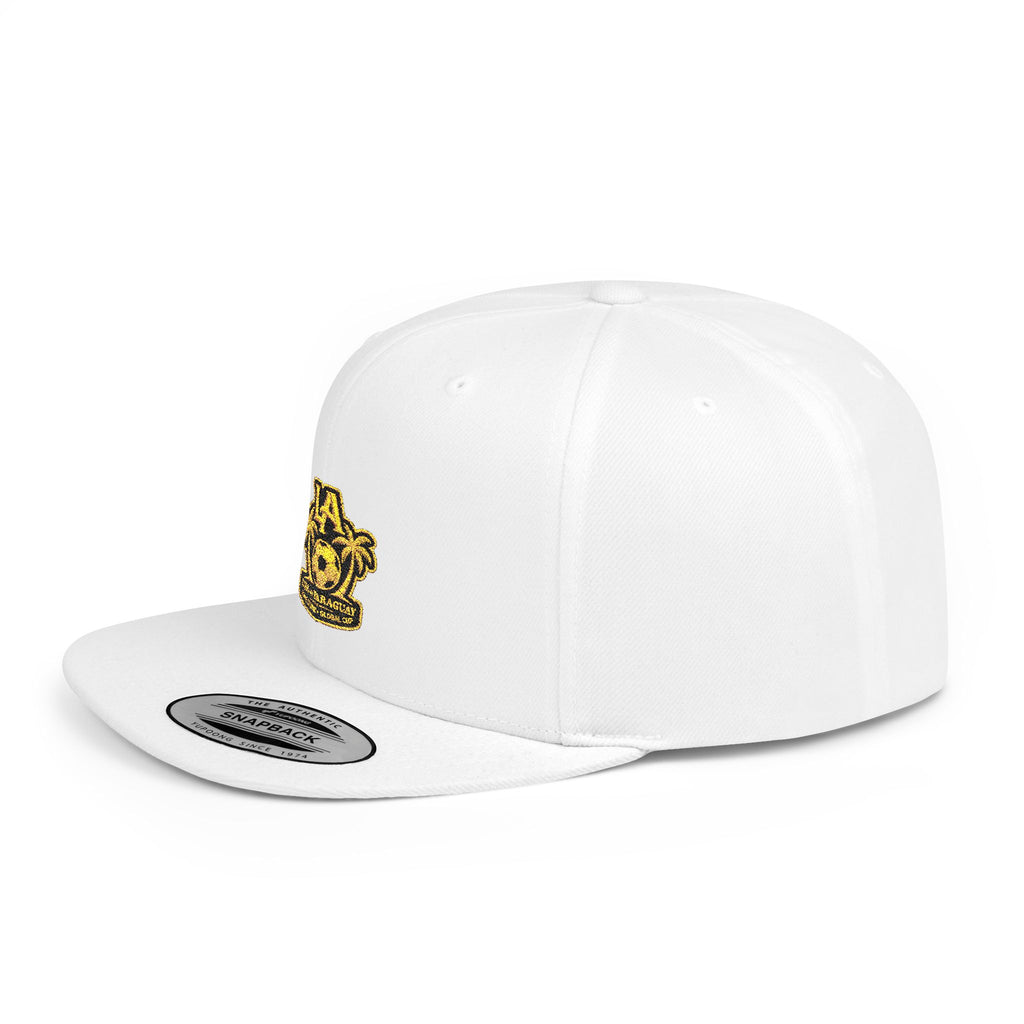 LA Palm Tree Crest Flat Bill Snapback | Embroidered Logo Cap