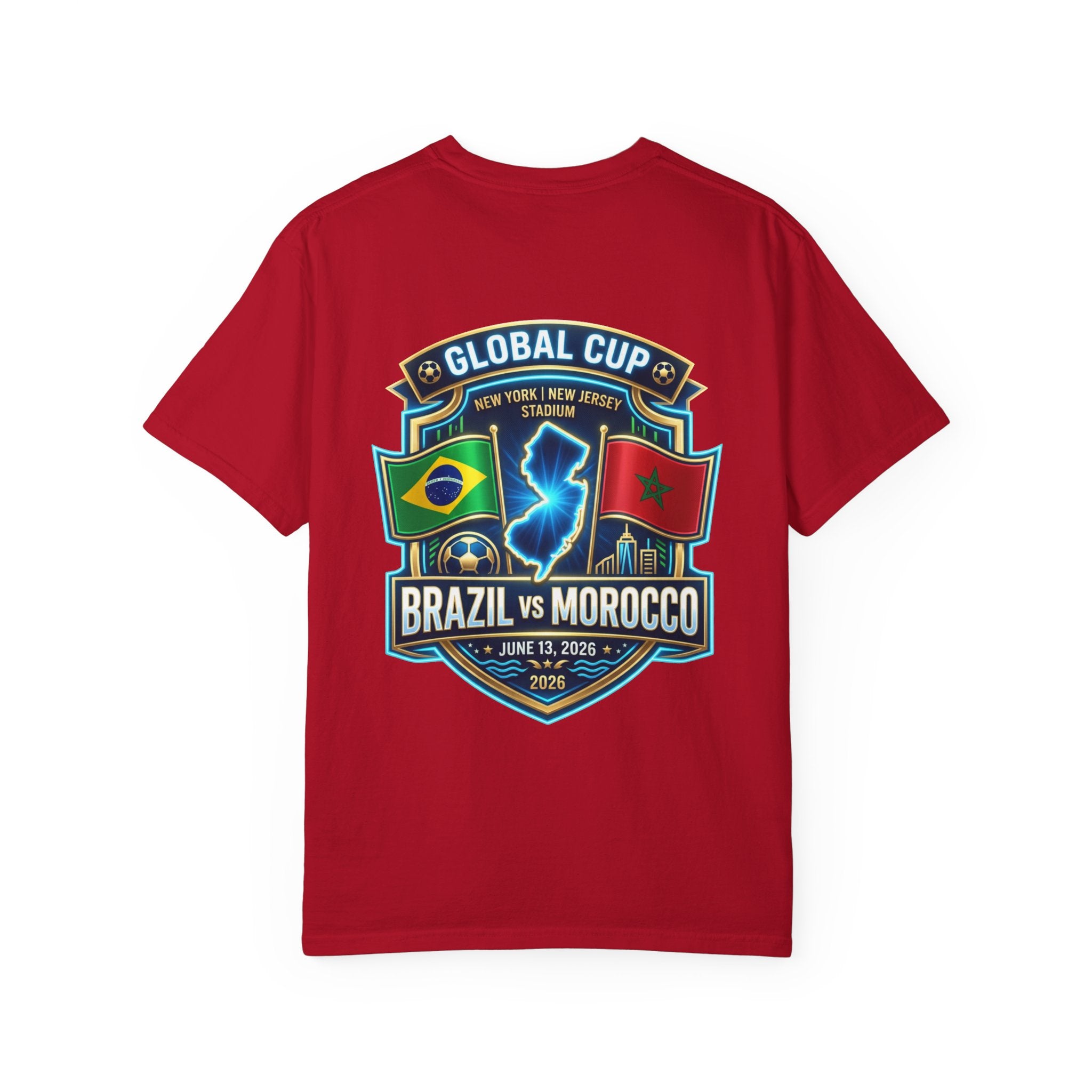 Brazil vs Morocco Global Cup T-shirt | Soccer Match Logo Tee