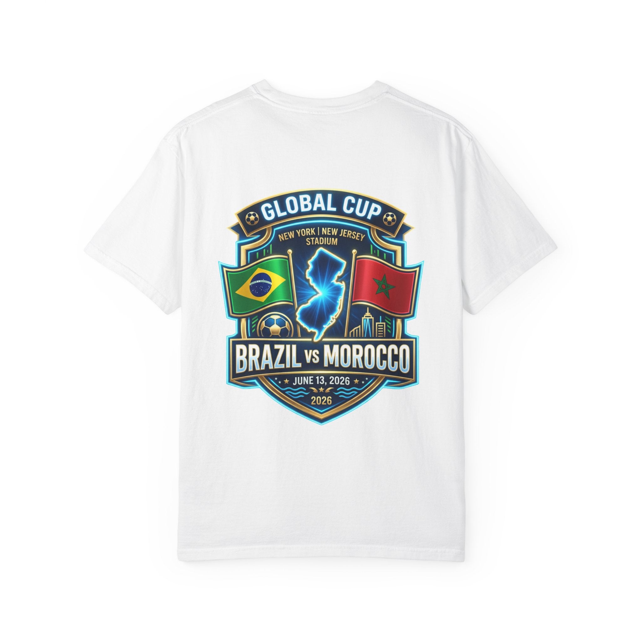 Brazil vs Morocco Global Cup T-shirt | Soccer Match Logo Tee