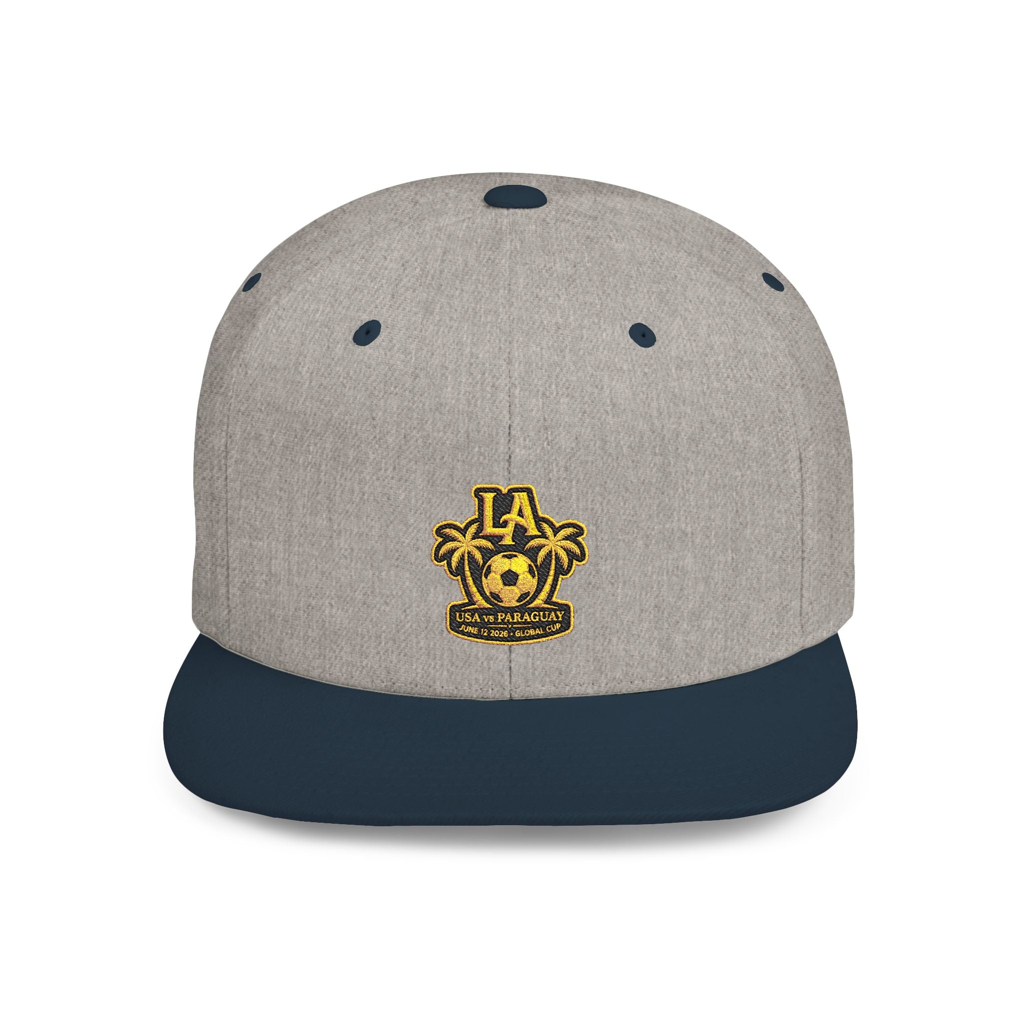 LA Palm Tree Crest Flat Bill Snapback | Embroidered Logo Cap