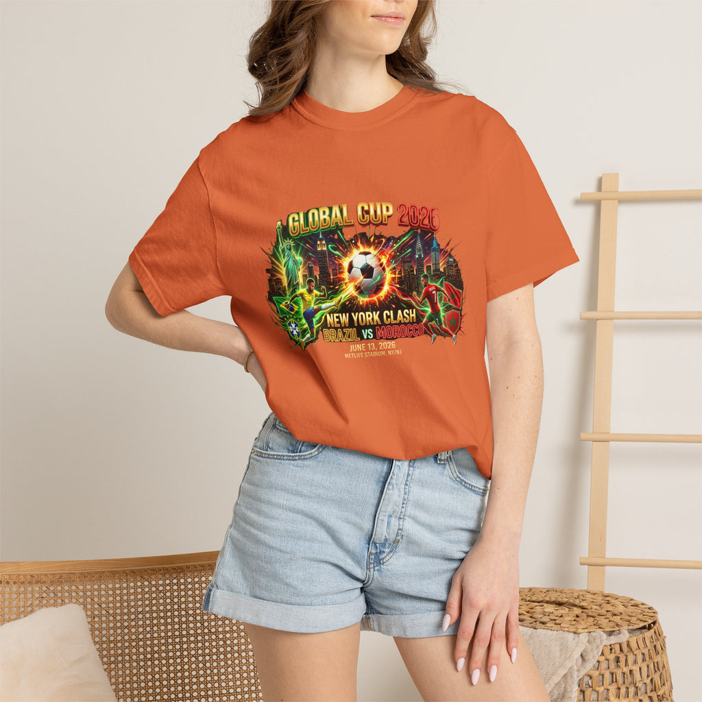 Brazil vs Morocco Global Cup T-shirt | Soccer Match Logo Tee