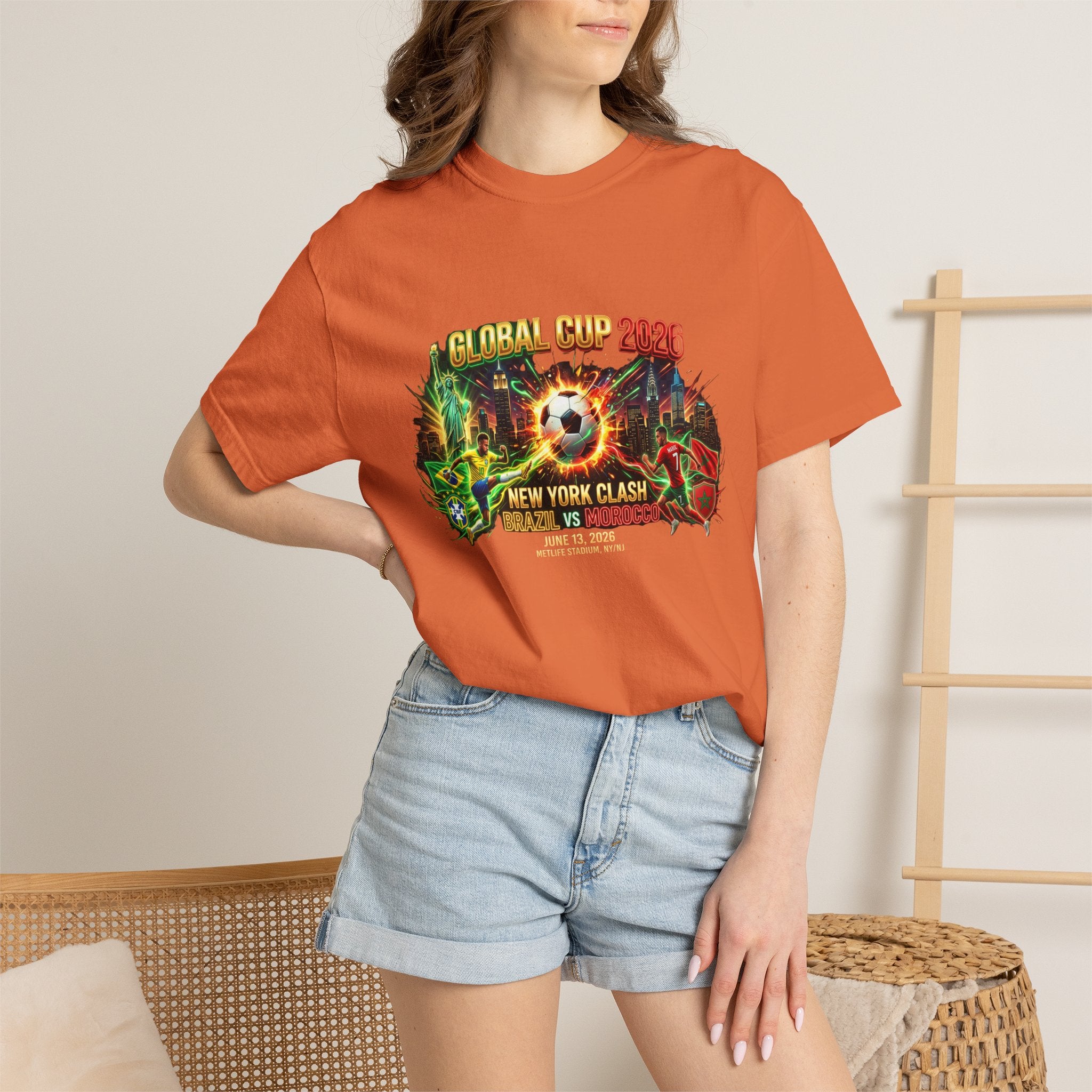 Brazil vs Morocco Global Cup T-shirt | Soccer Match Logo Tee
