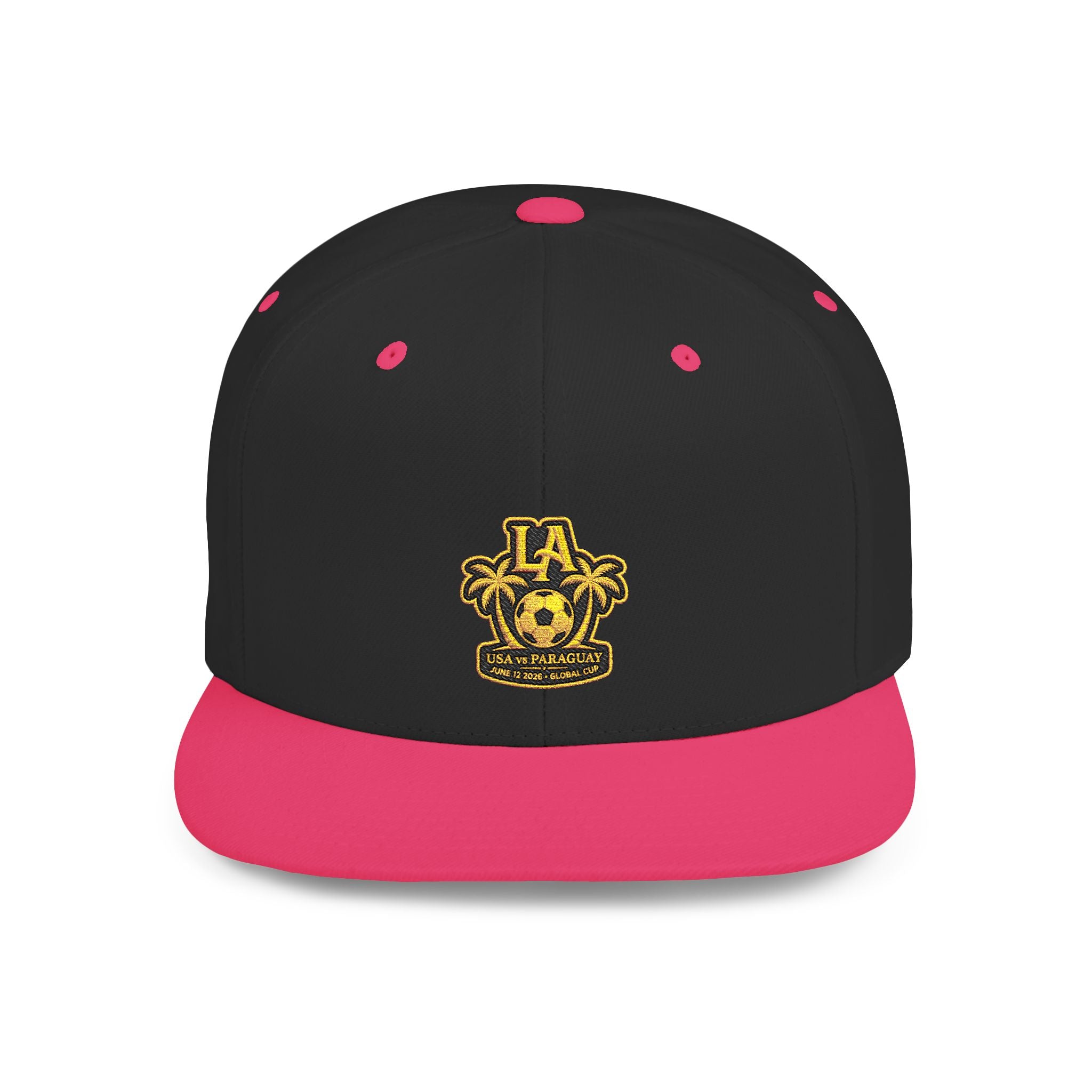 LA Palm Tree Crest Flat Bill Snapback | Embroidered Logo Cap