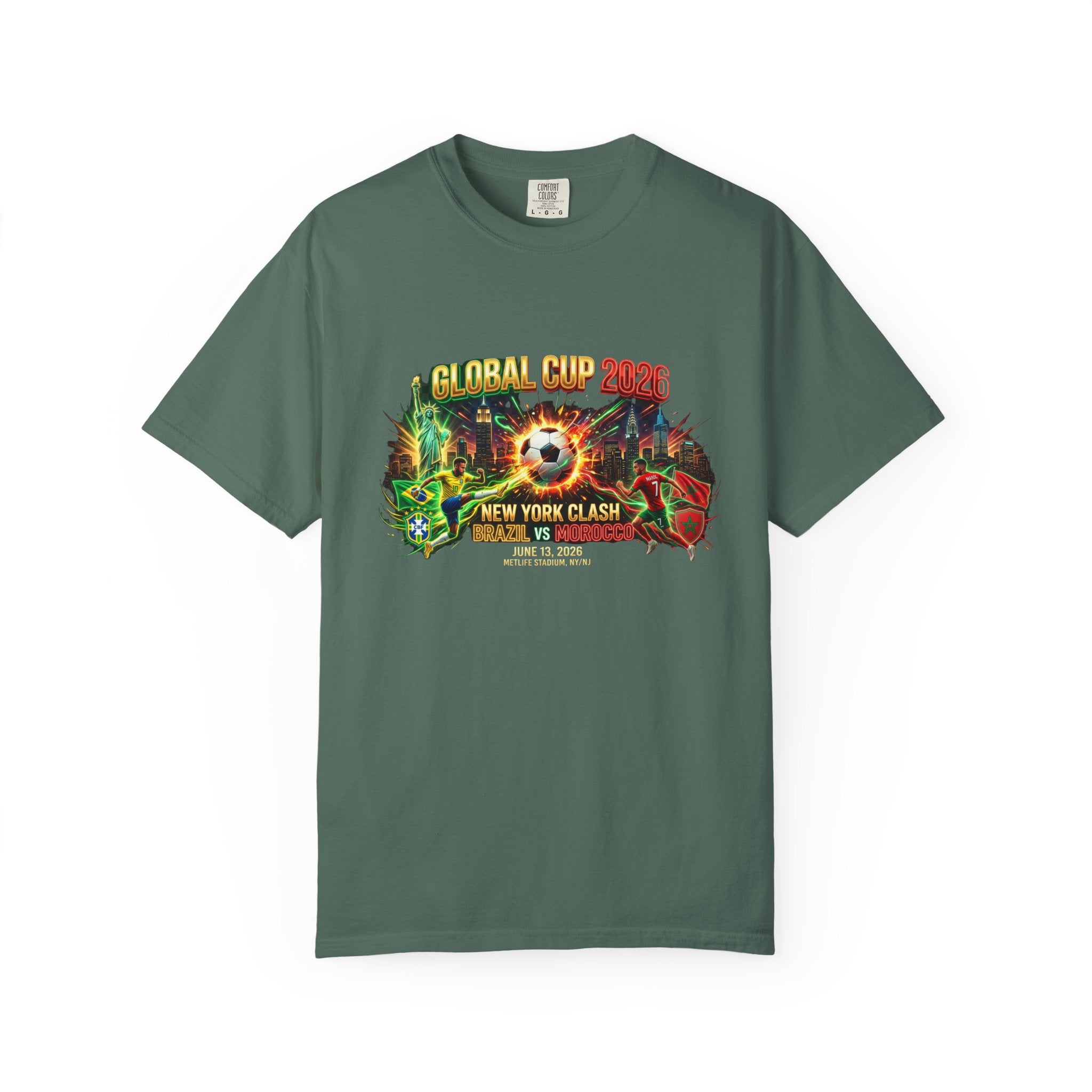 Brazil vs Morocco Global Cup T-shirt | Soccer Match Logo Tee