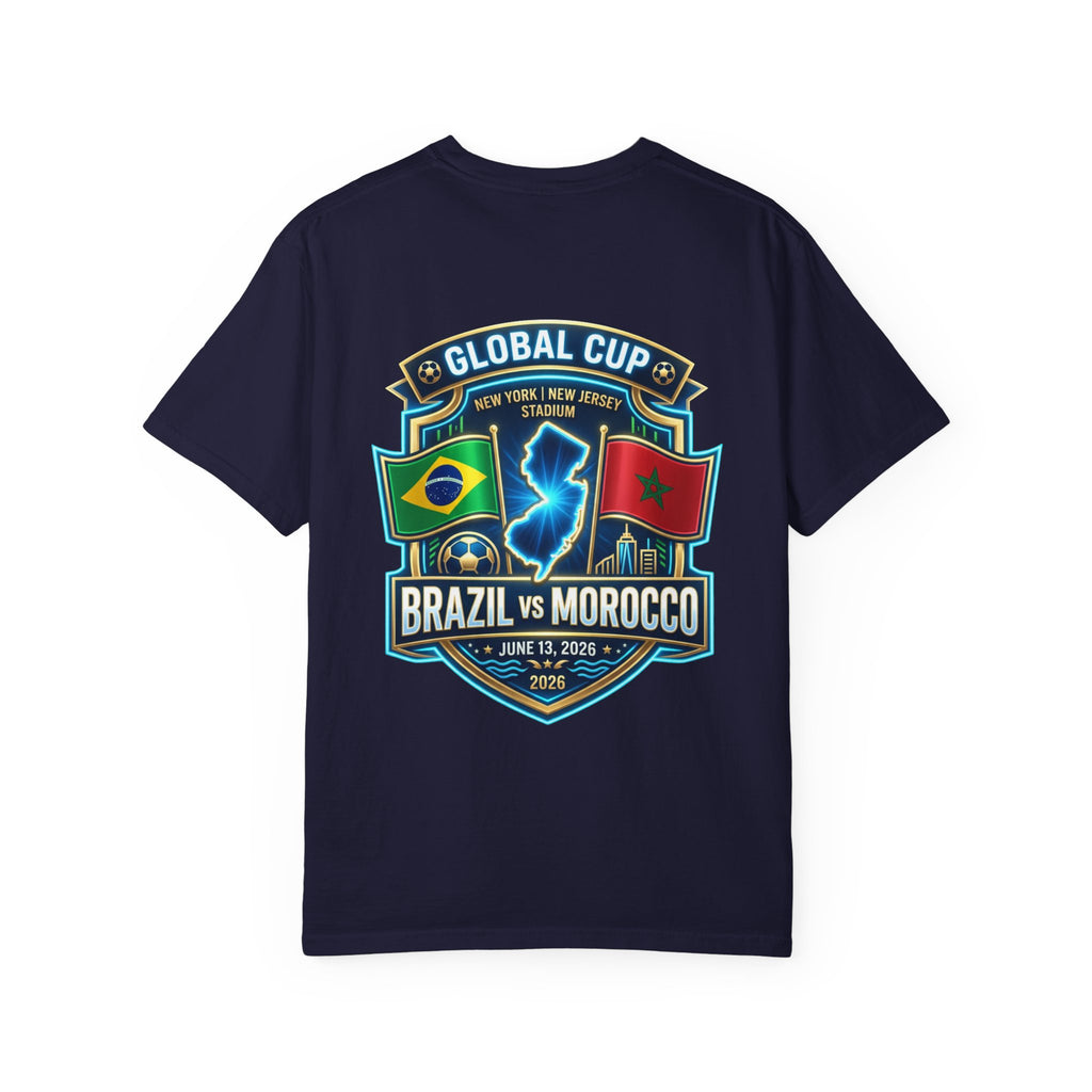 Brazil vs Morocco Global Cup T-shirt | Soccer Match Logo Tee