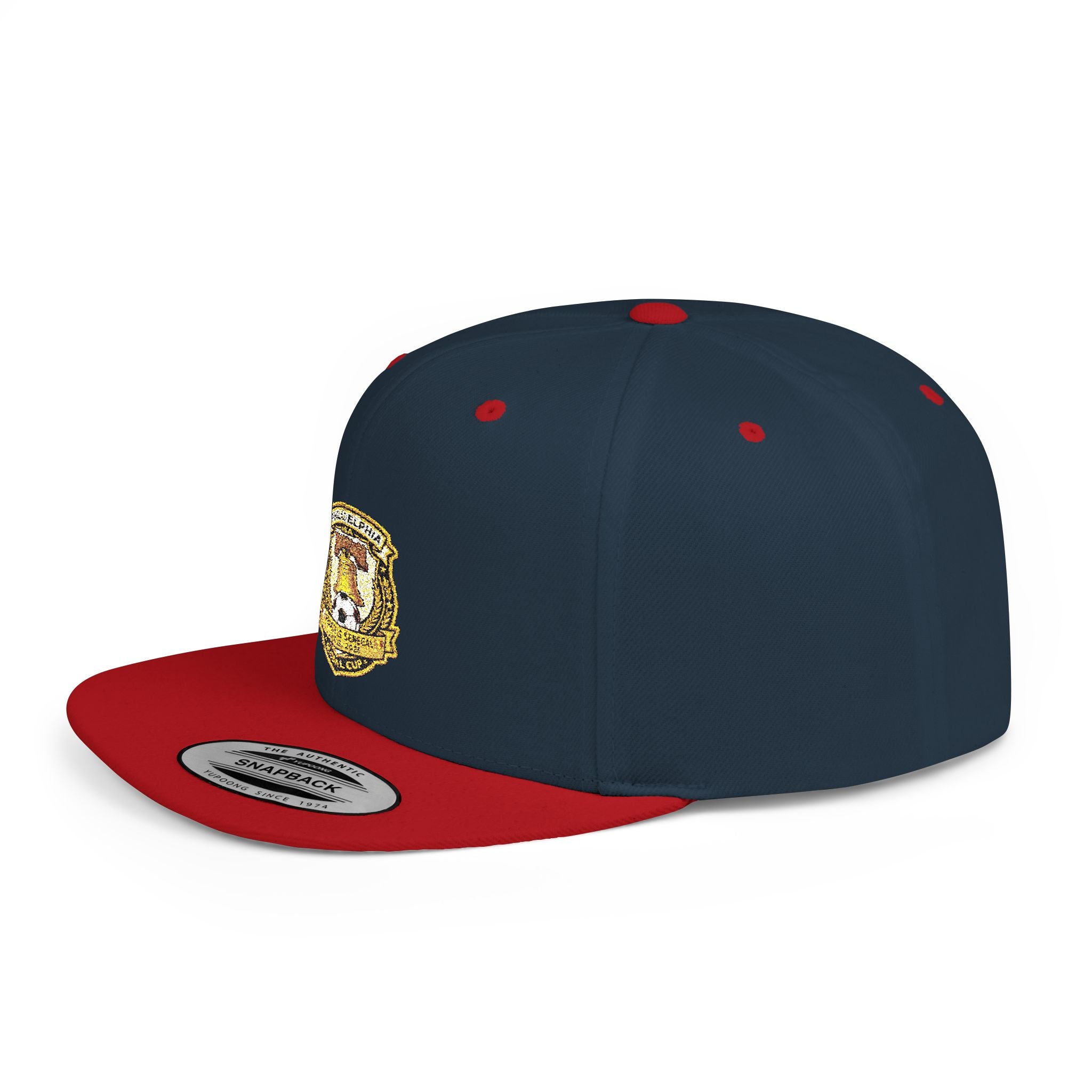 Heraldic Crest Lion Emblem flat bill snapback | Embroidered Logo Cap