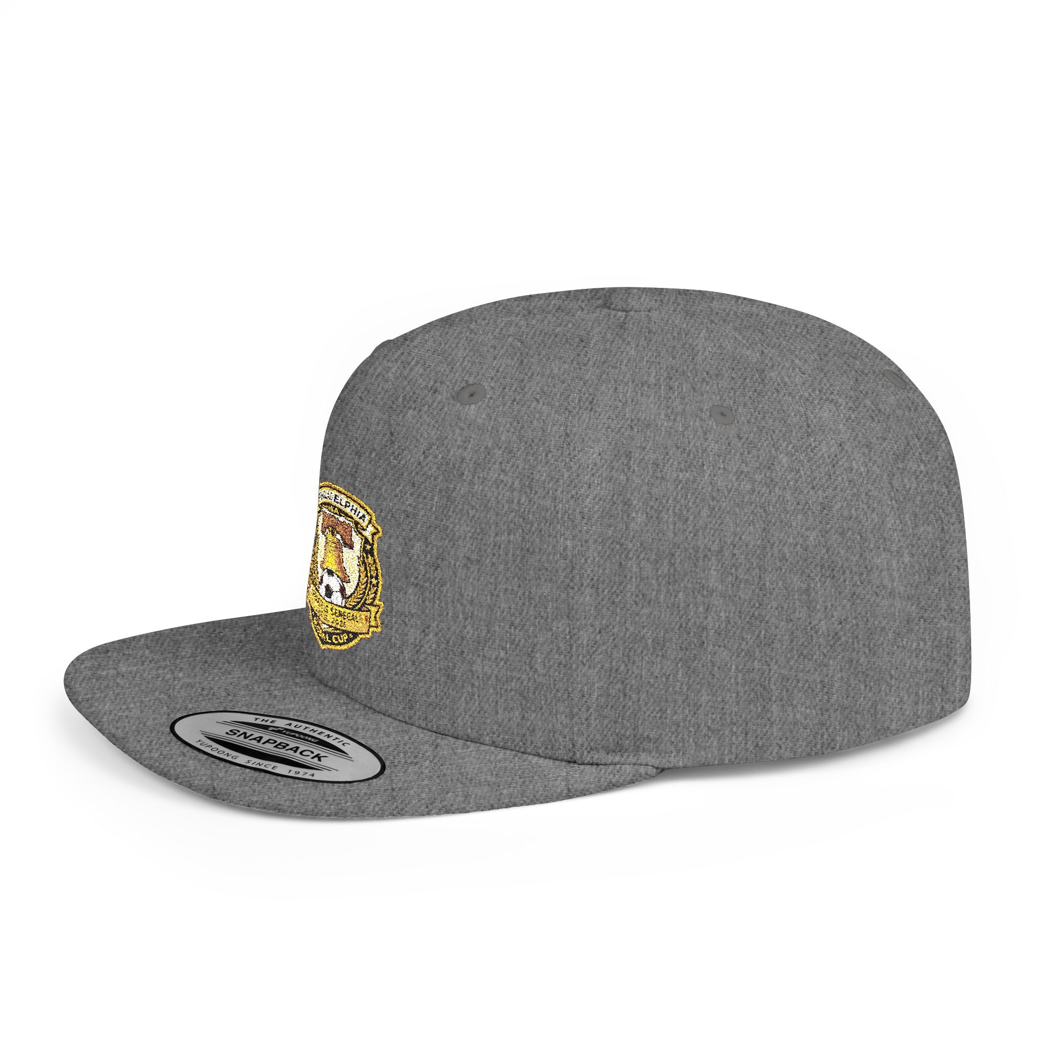 Heraldic Crest Lion Emblem flat bill snapback | Embroidered Logo Cap