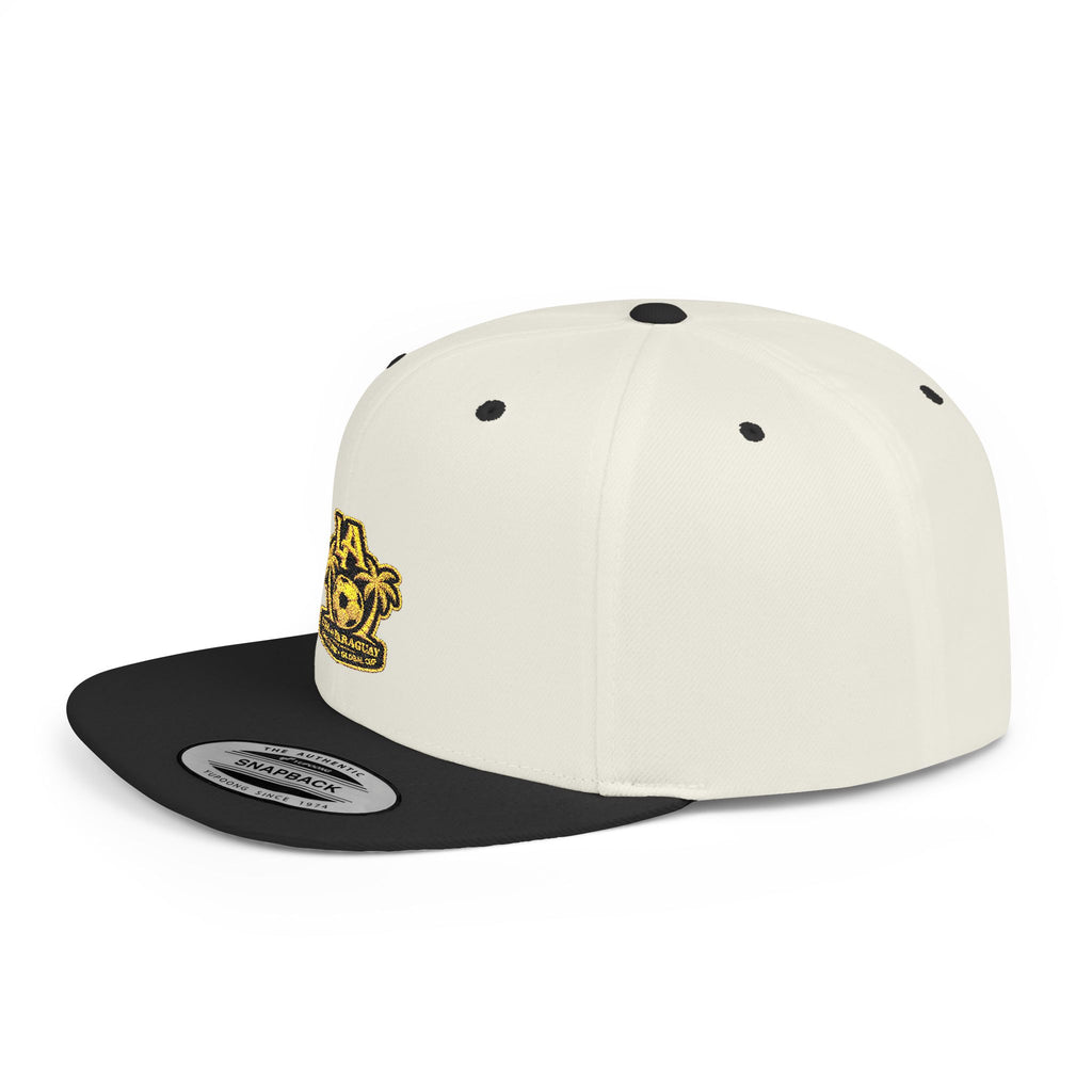 LA Palm Tree Crest Flat Bill Snapback | Embroidered Logo Cap