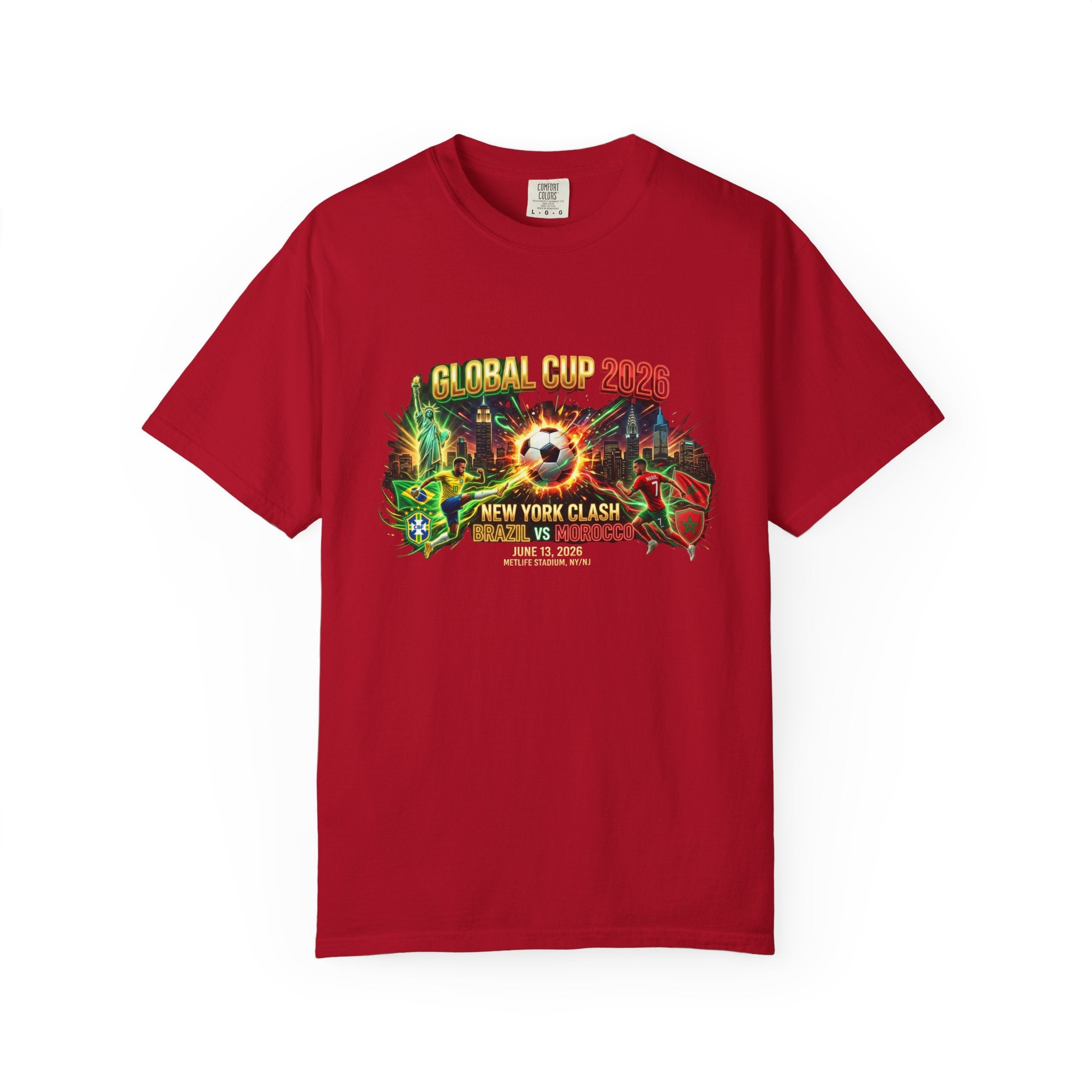 Brazil vs Morocco Global Cup T-shirt | Soccer Match Logo Tee