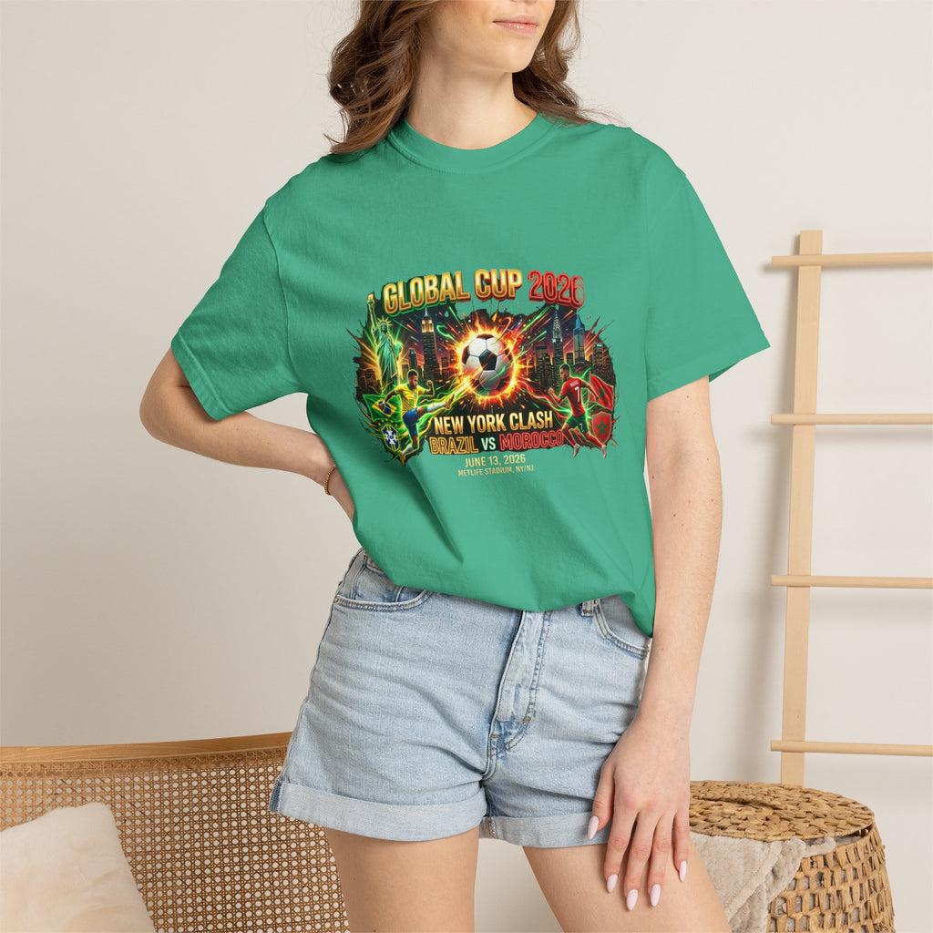 Brazil vs Morocco Global Cup T-shirt | Soccer Match Logo Tee