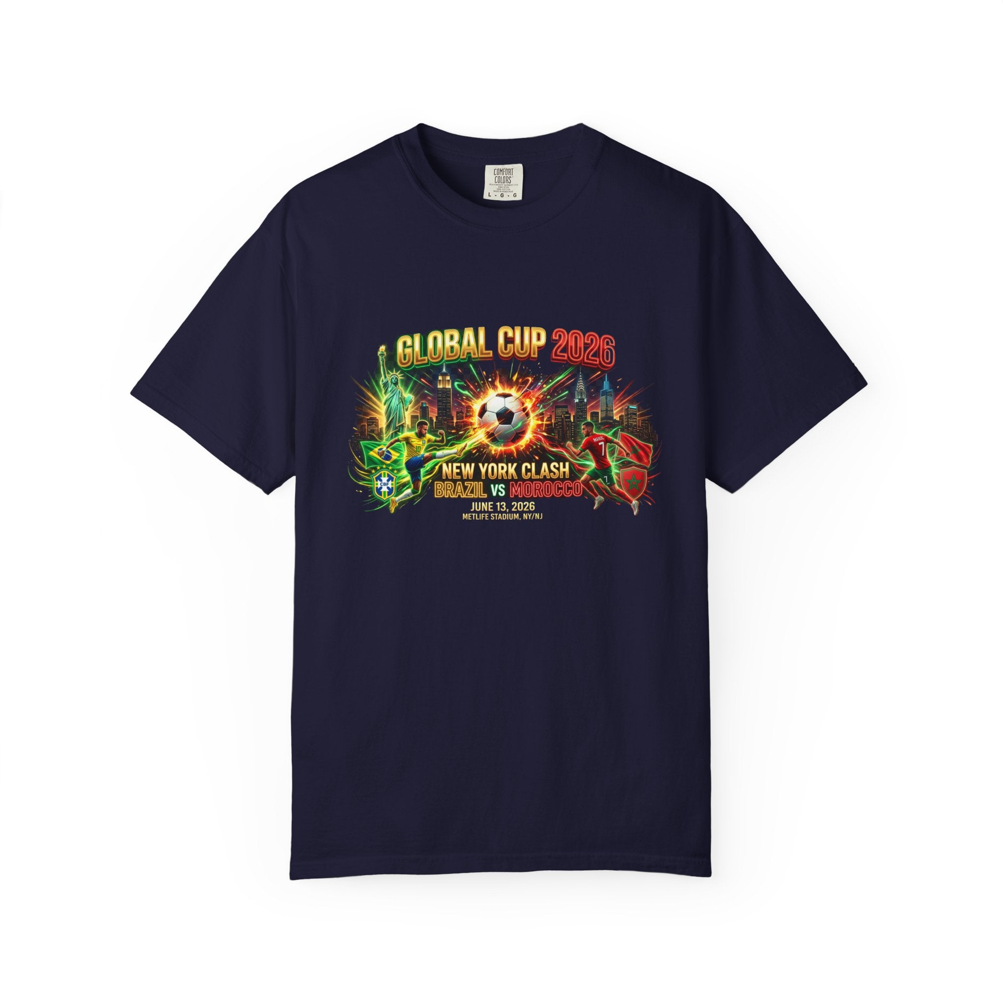 Brazil vs Morocco Global Cup T-shirt | Soccer Match Logo Tee