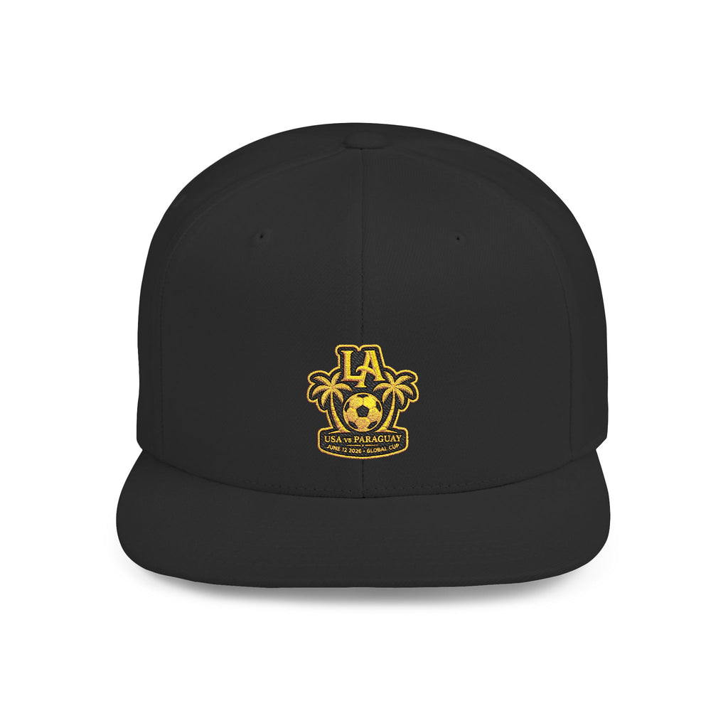 LA Palm Tree Crest Flat Bill Snapback | Embroidered Logo Cap