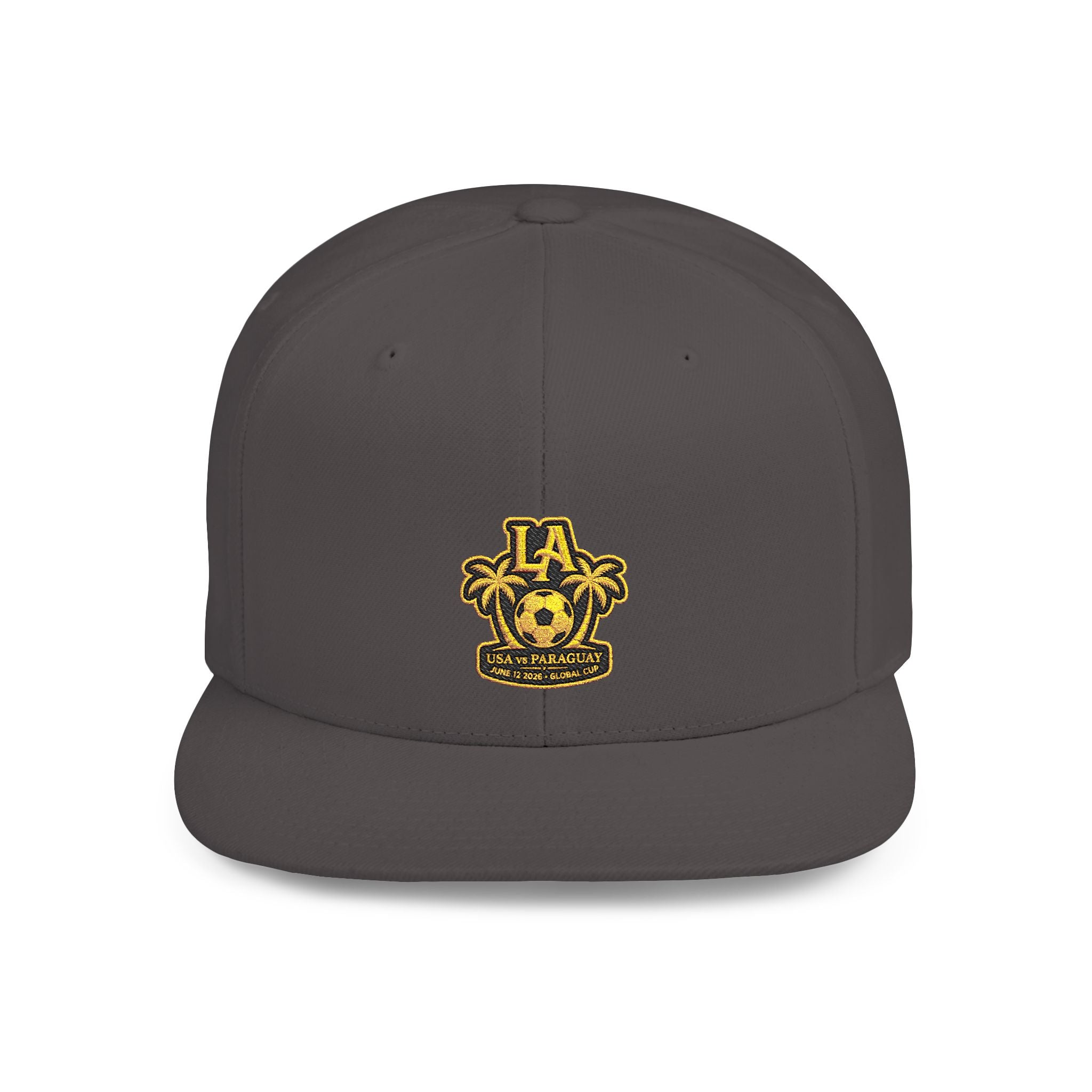 LA Palm Tree Crest Flat Bill Snapback | Embroidered Logo Cap