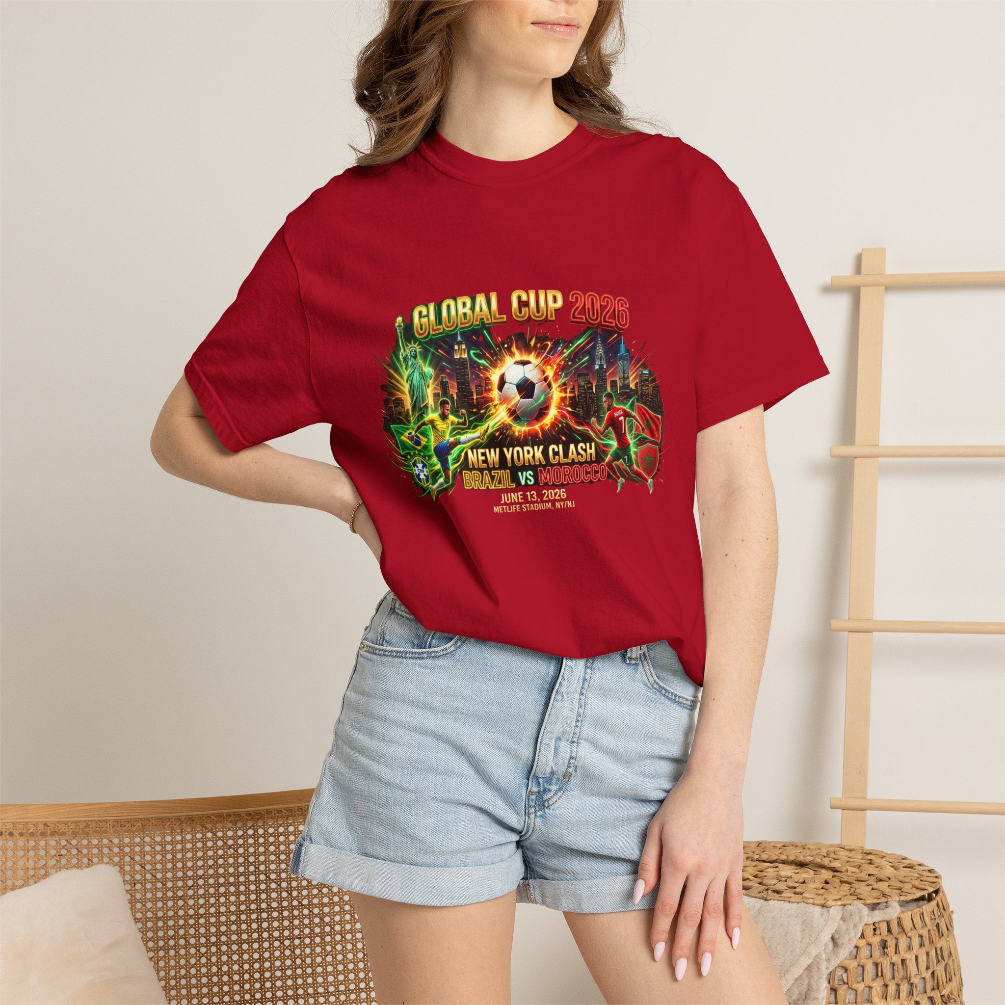 Brazil vs Morocco Global Cup T-shirt | Soccer Match Logo Tee