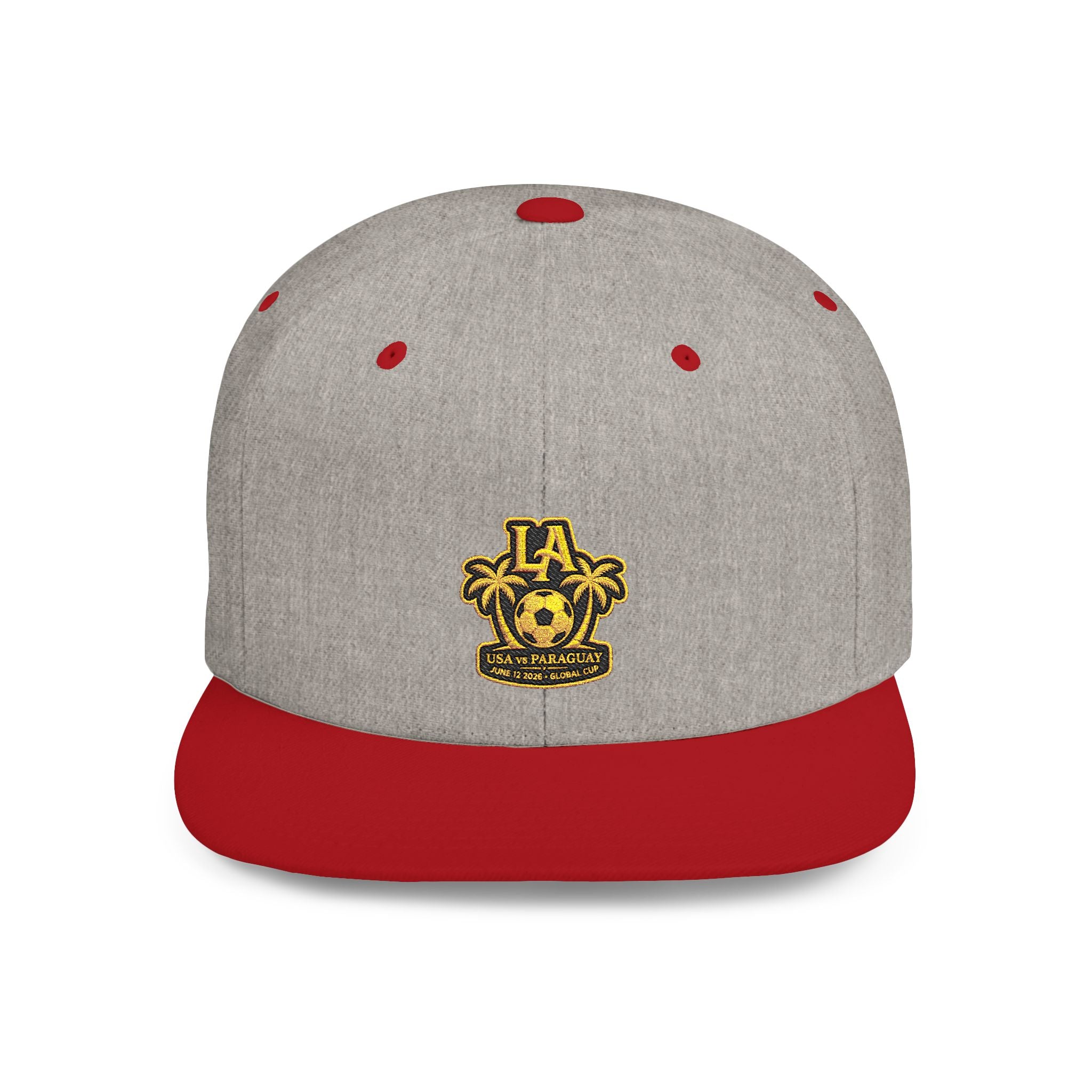 LA Palm Tree Crest Flat Bill Snapback | Embroidered Logo Cap