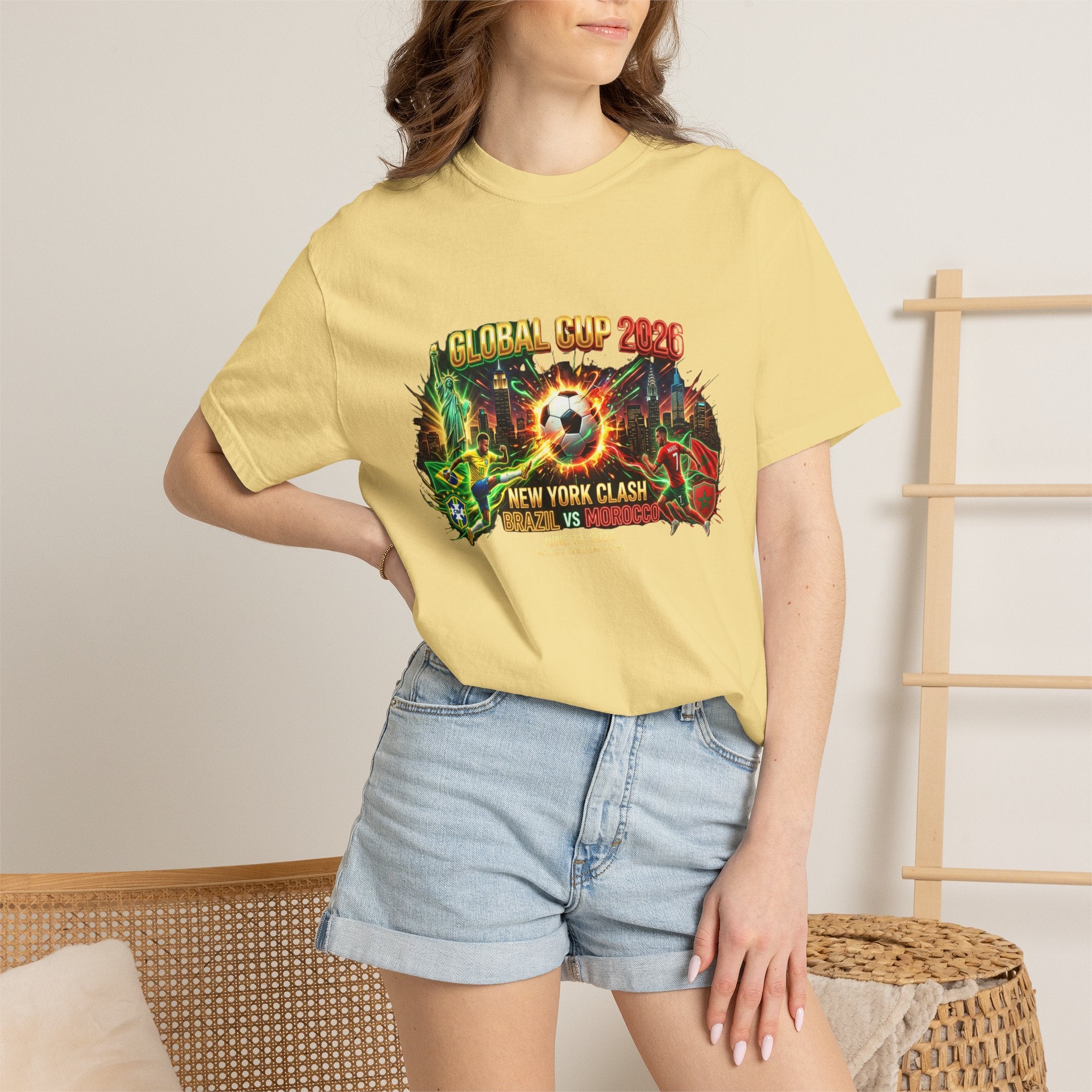 Brazil vs Morocco Global Cup T-shirt | Soccer Match Logo Tee