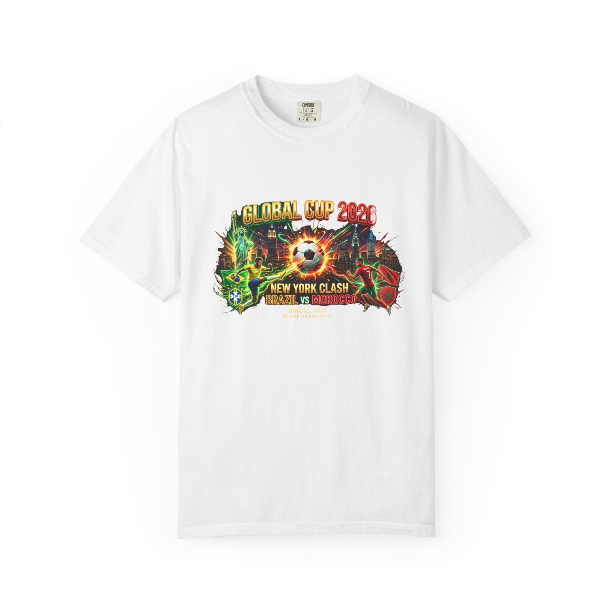 Brazil vs Morocco Global Cup T-shirt | Soccer Match Logo Tee