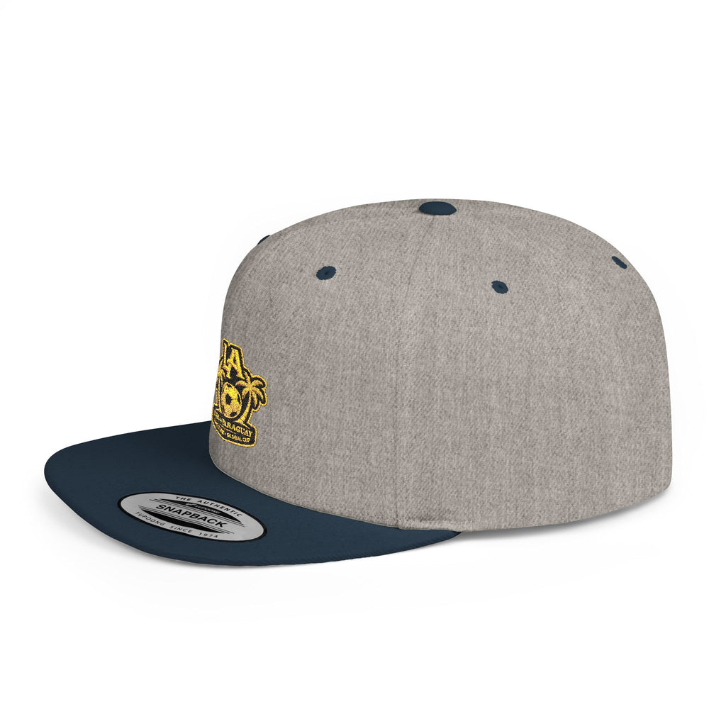 LA Palm Tree Crest Flat Bill Snapback | Embroidered Logo Cap