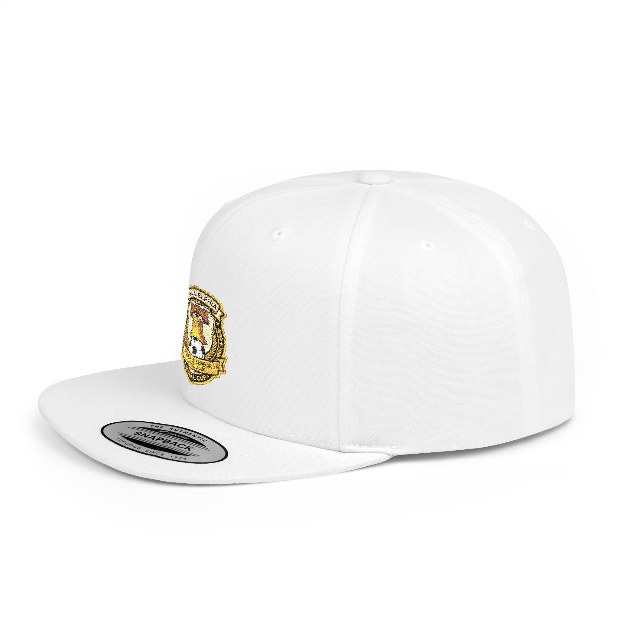 Heraldic Crest Lion Emblem flat bill snapback | Embroidered Logo Cap