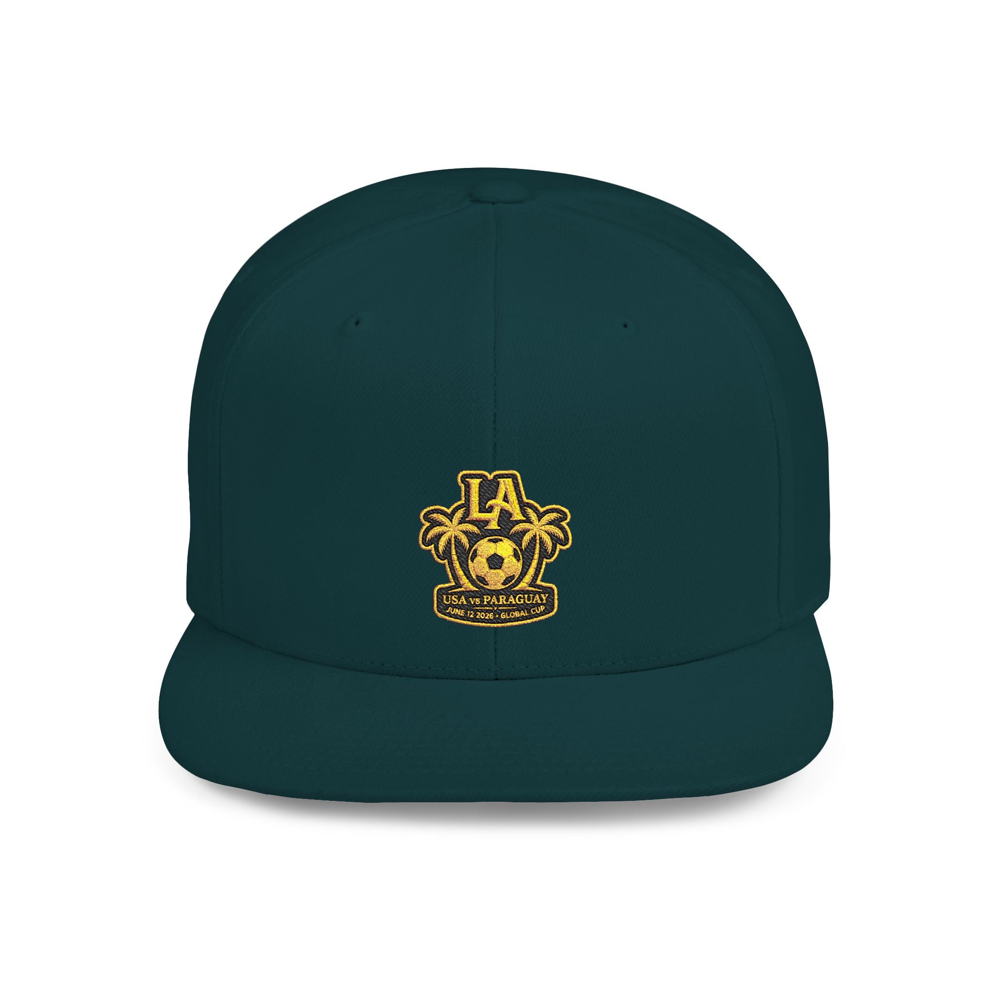 LA Palm Tree Crest Flat Bill Snapback | Embroidered Logo Cap