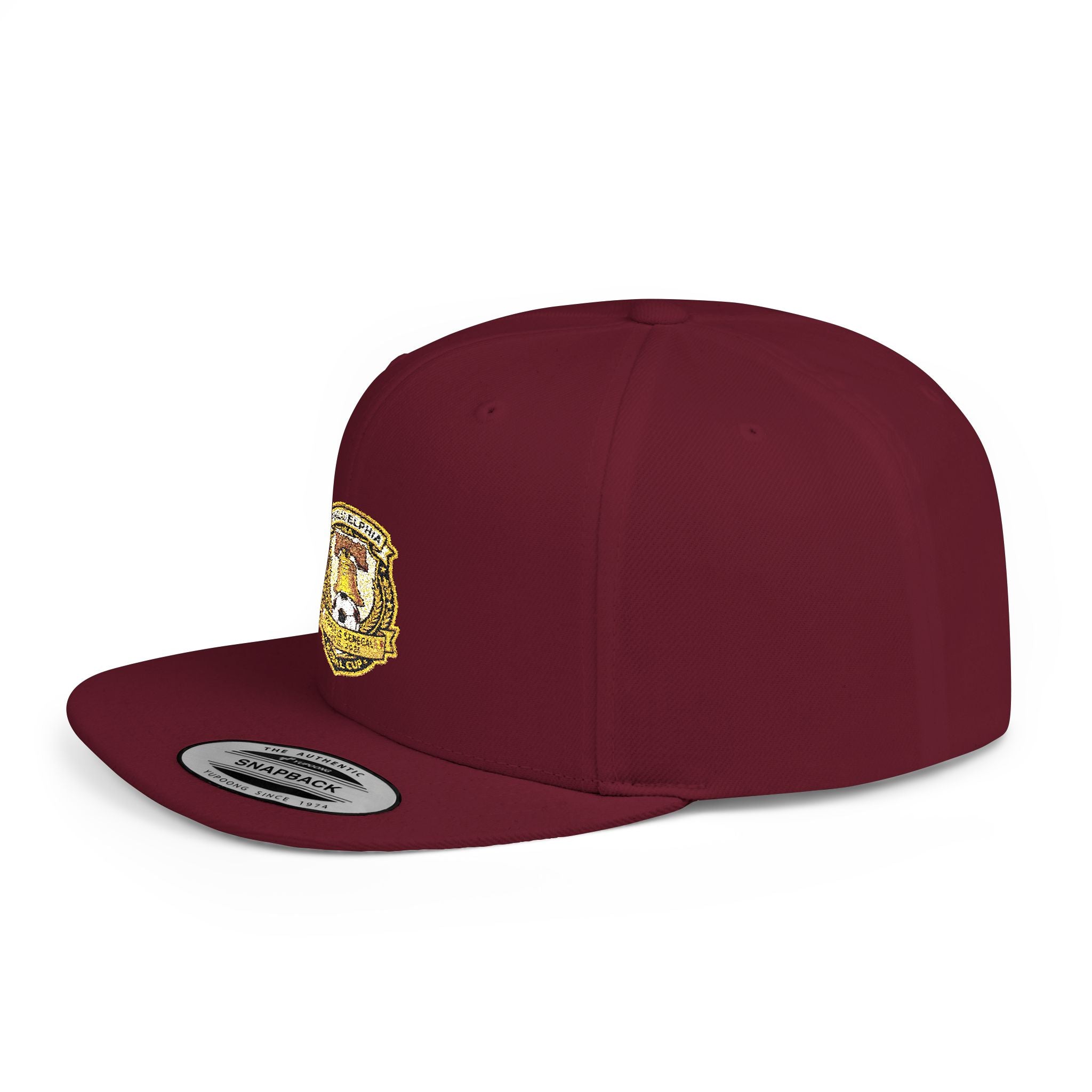 Heraldic Crest Lion Emblem flat bill snapback | Embroidered Logo Cap