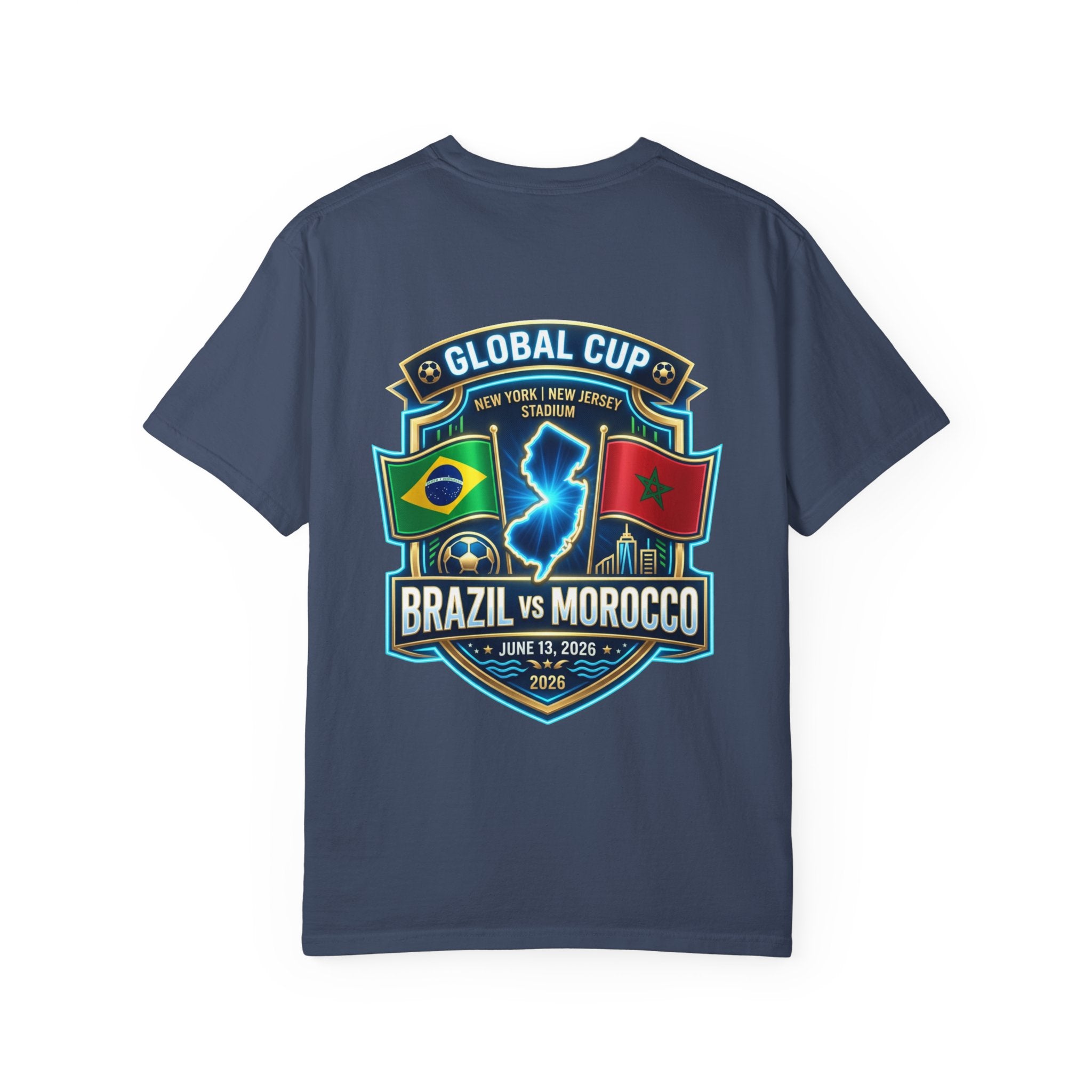 Brazil vs Morocco Global Cup T-shirt | Soccer Match Logo Tee