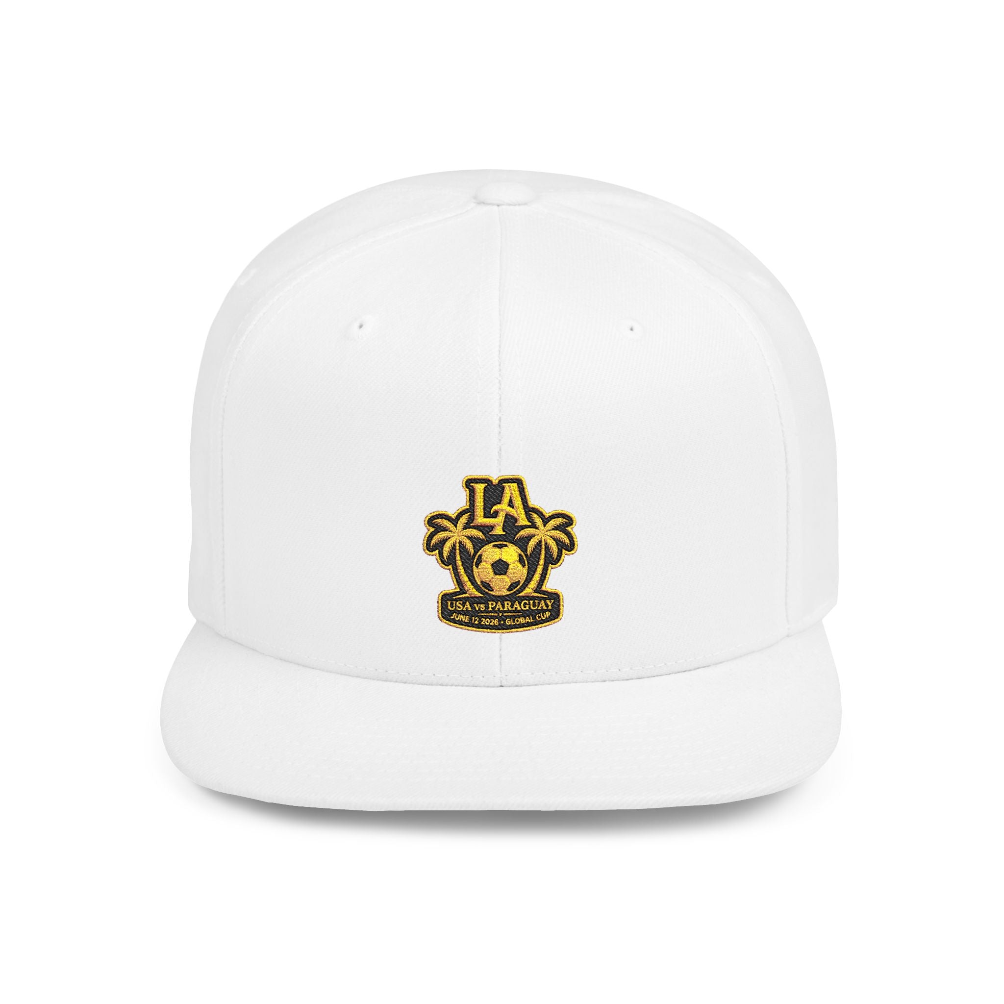 LA Palm Tree Crest Flat Bill Snapback | Embroidered Logo Cap