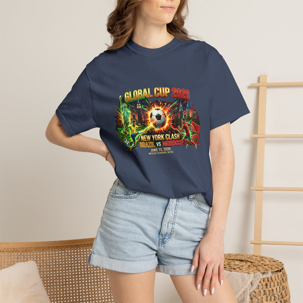 Brazil vs Morocco Global Cup T-shirt | Soccer Match Logo Tee