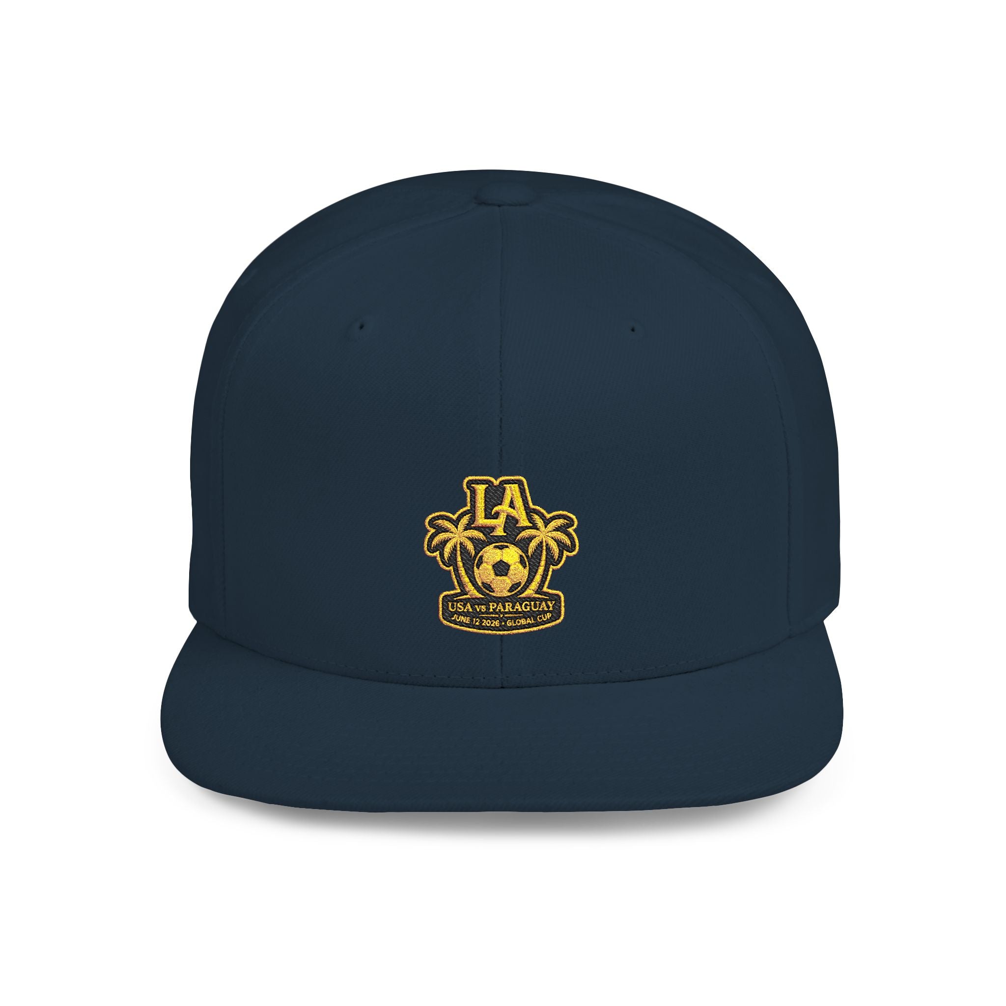 LA Palm Tree Crest Flat Bill Snapback | Embroidered Logo Cap