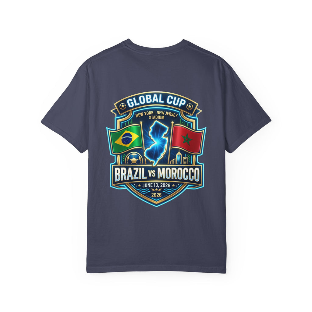 Brazil vs Morocco Global Cup T-shirt | Soccer Match Logo Tee