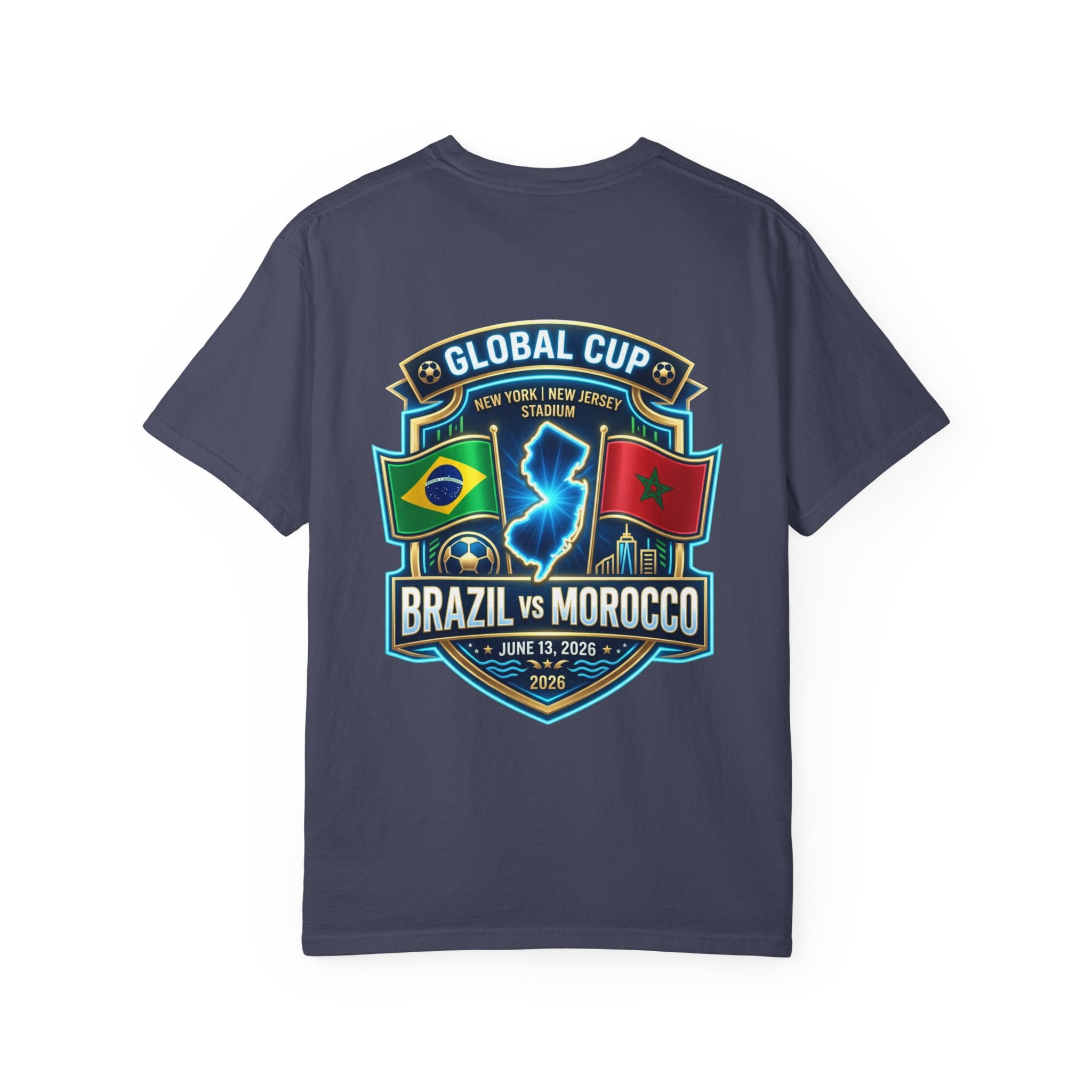 Brazil vs Morocco Global Cup T-shirt | Soccer Match Logo Tee