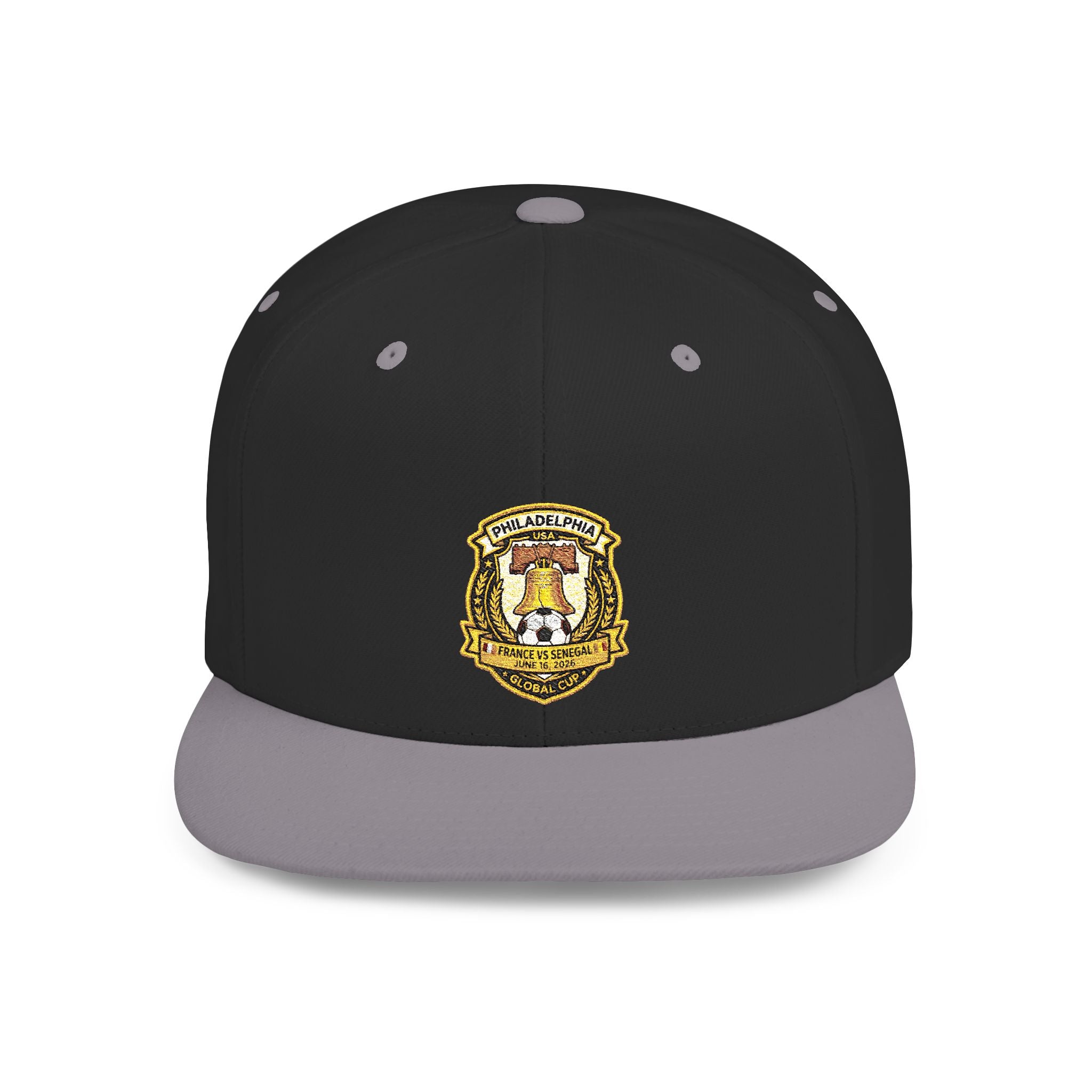 Heraldic Crest Lion Emblem flat bill snapback | Embroidered Logo Cap