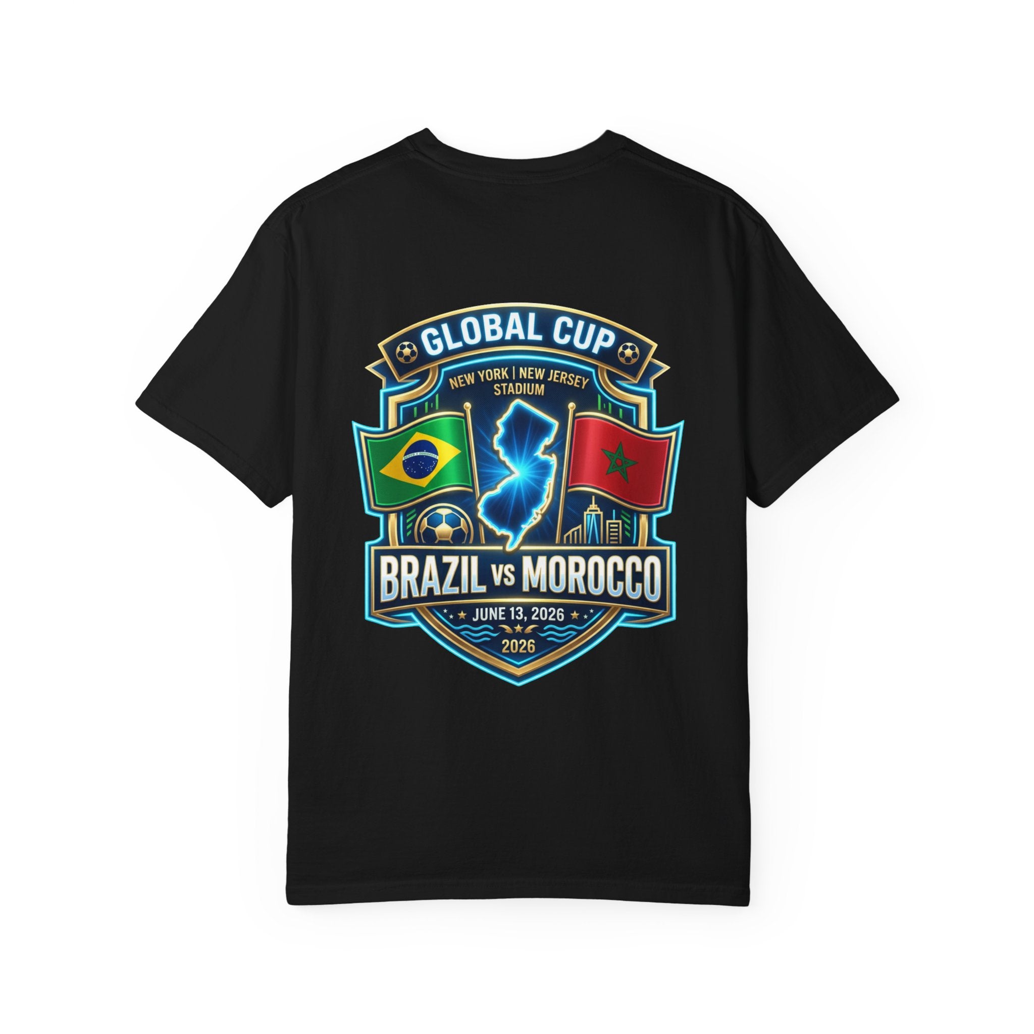Brazil vs Morocco Global Cup T-shirt | Soccer Match Logo Tee
