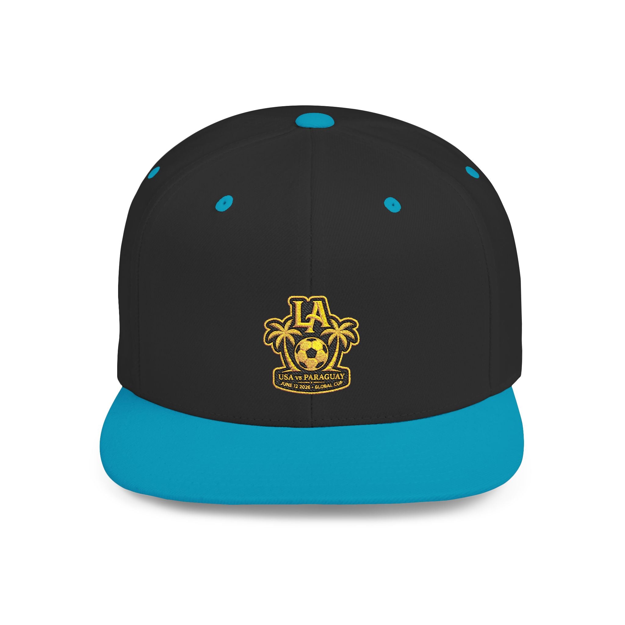 LA Palm Tree Crest Flat Bill Snapback | Embroidered Logo Cap