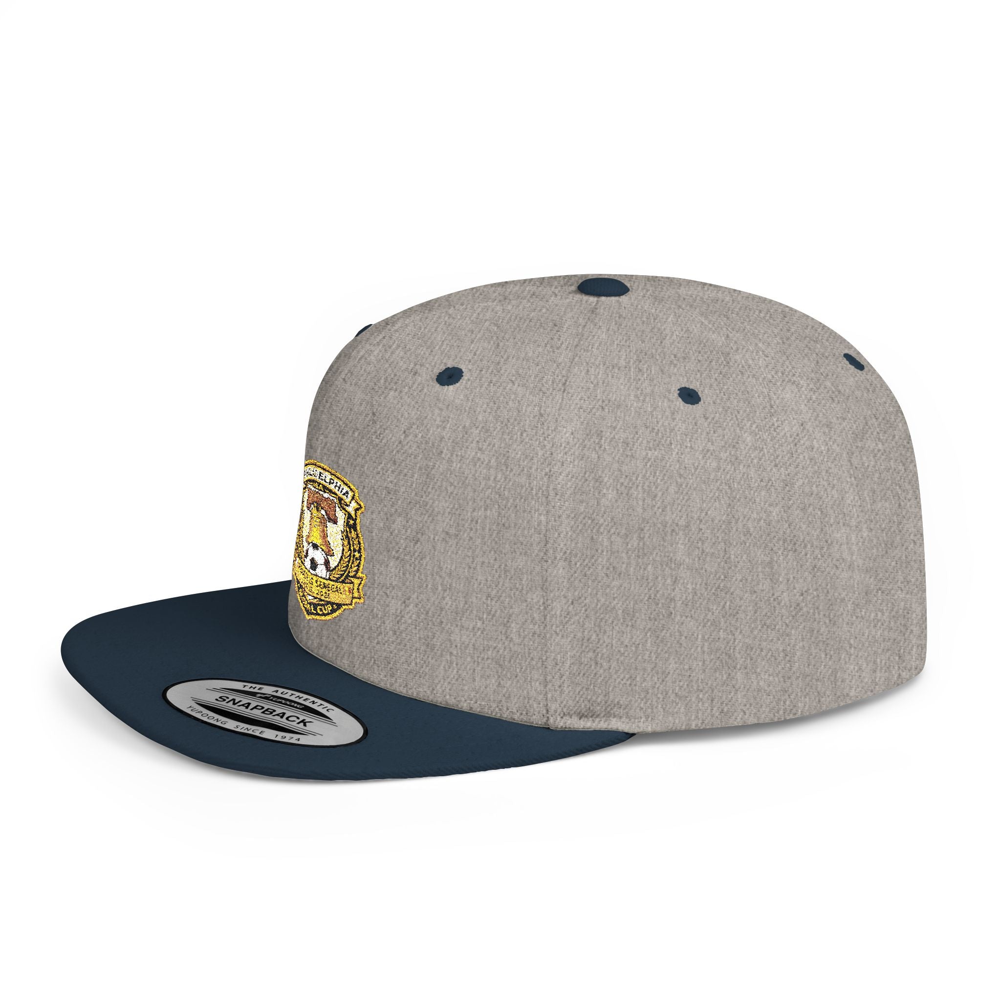 Heraldic Crest Lion Emblem flat bill snapback | Embroidered Logo Cap