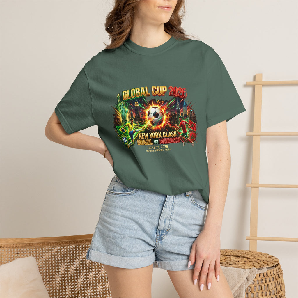 Brazil vs Morocco Global Cup T-shirt | Soccer Match Logo Tee