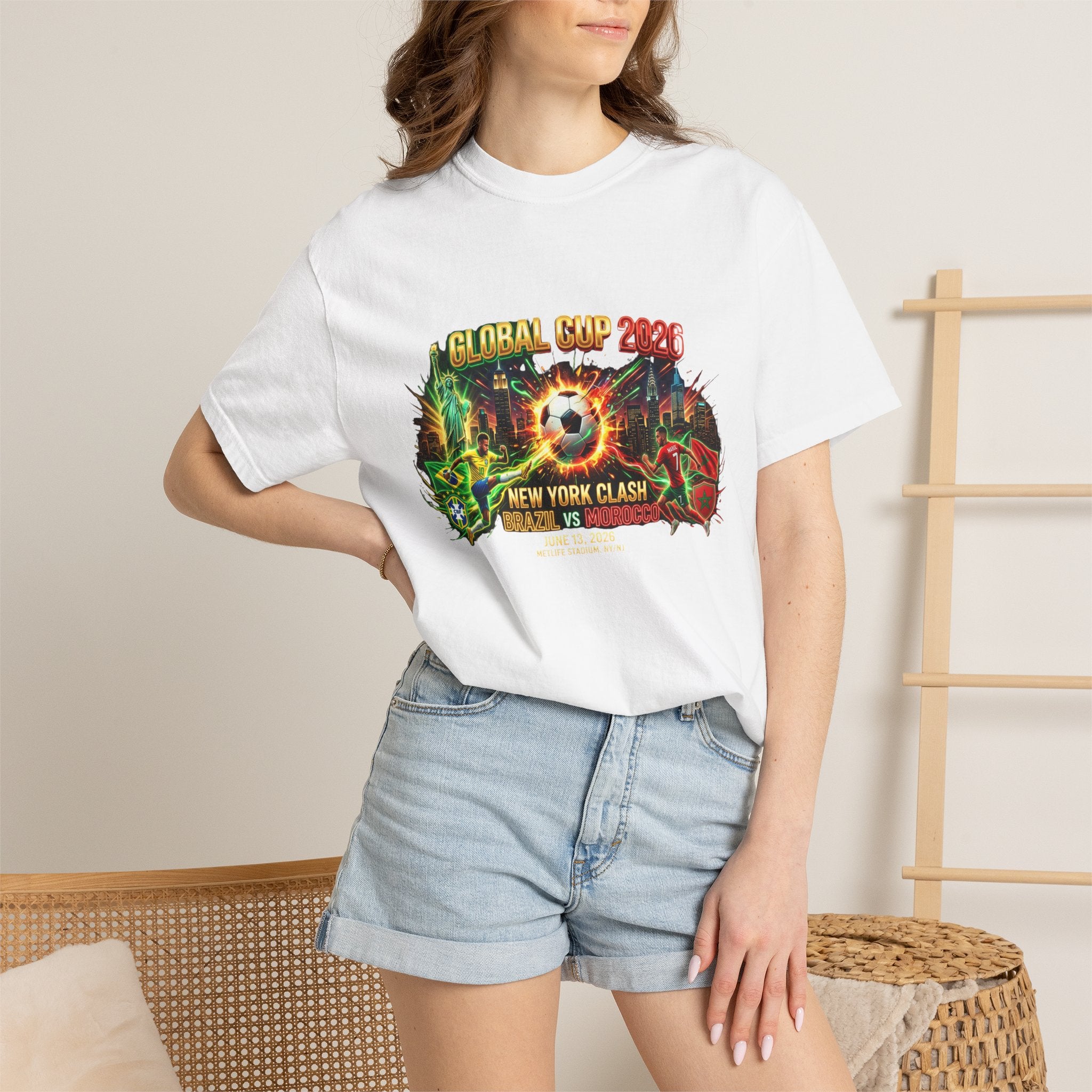 Brazil vs Morocco Global Cup T-shirt | Soccer Match Logo Tee