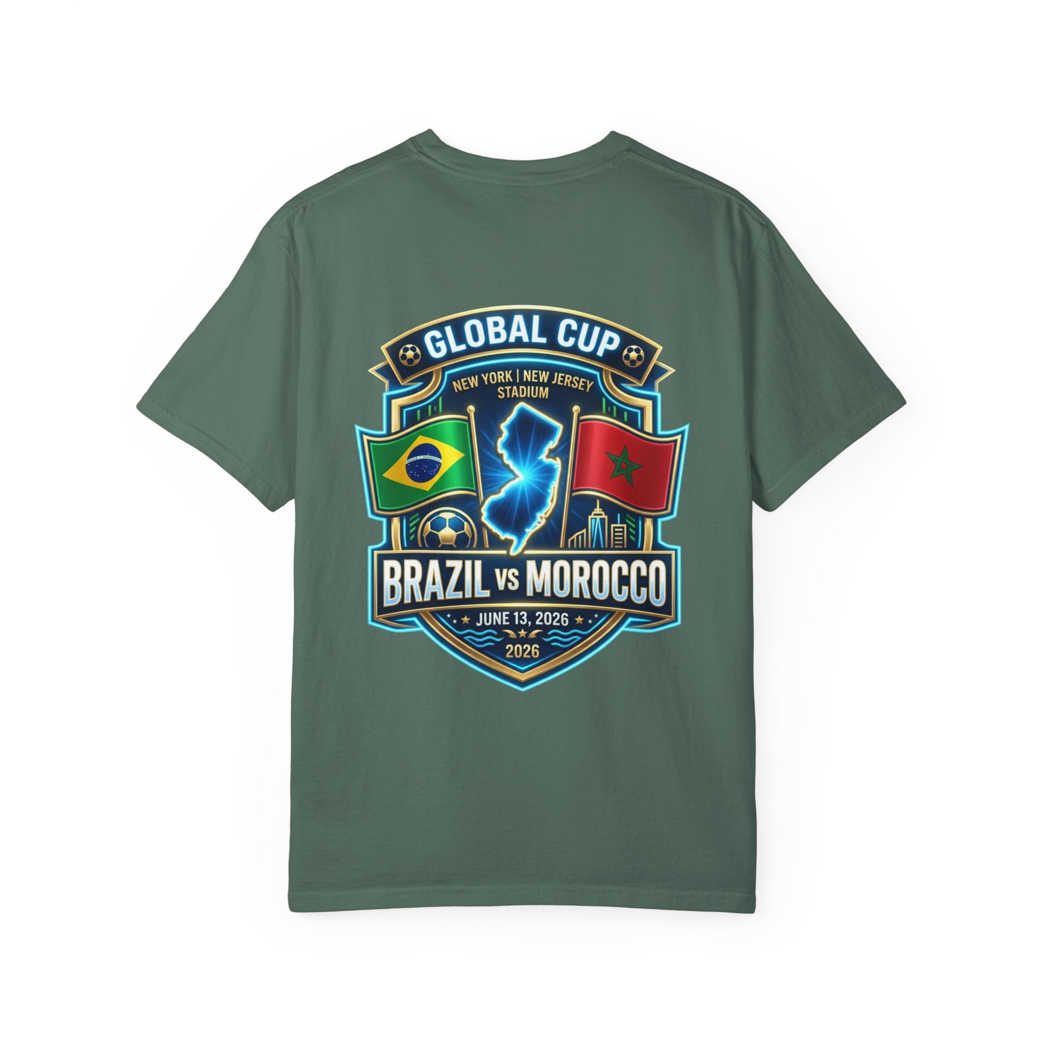 Brazil vs Morocco Global Cup T-shirt | Soccer Match Logo Tee