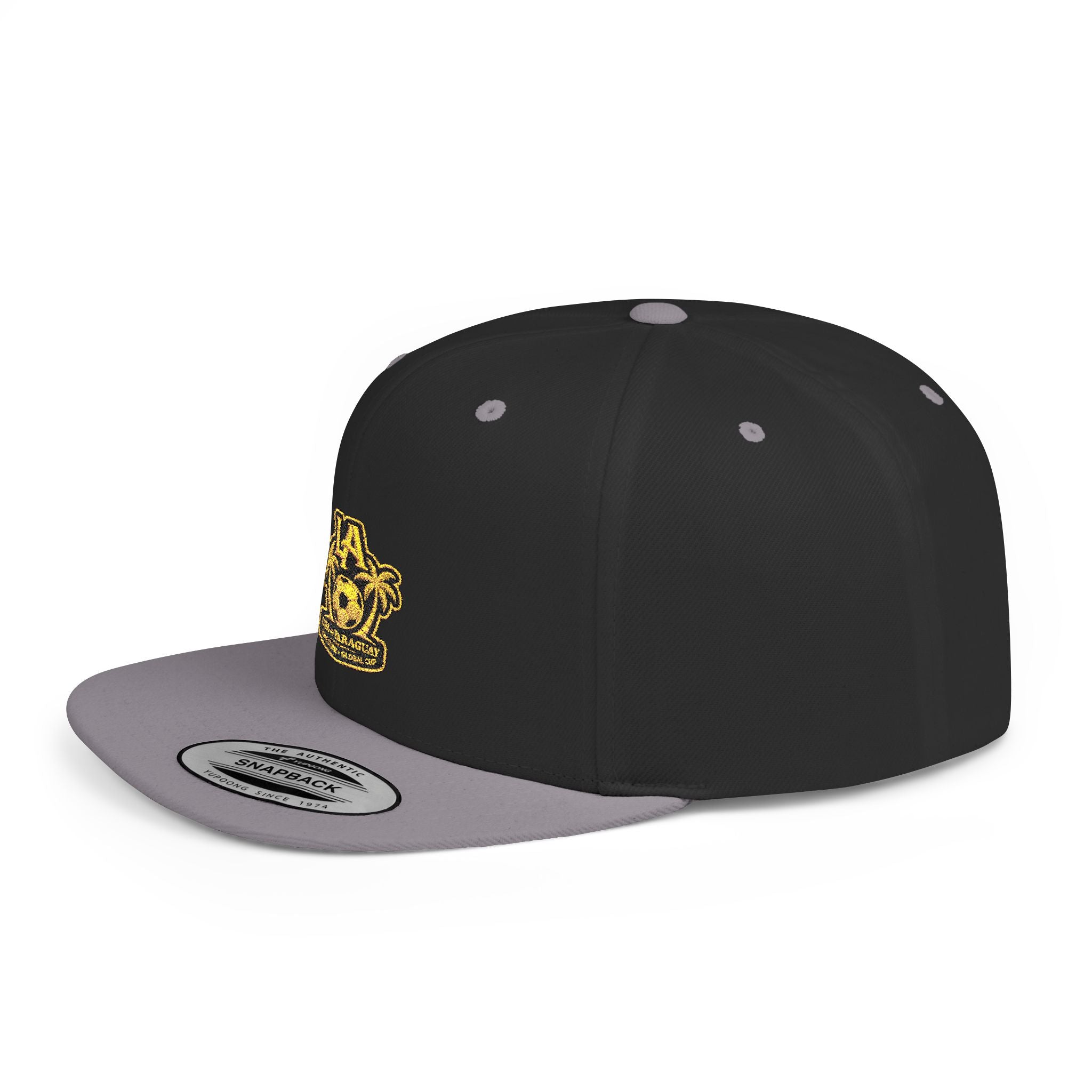 LA Palm Tree Crest Flat Bill Snapback | Embroidered Logo Cap