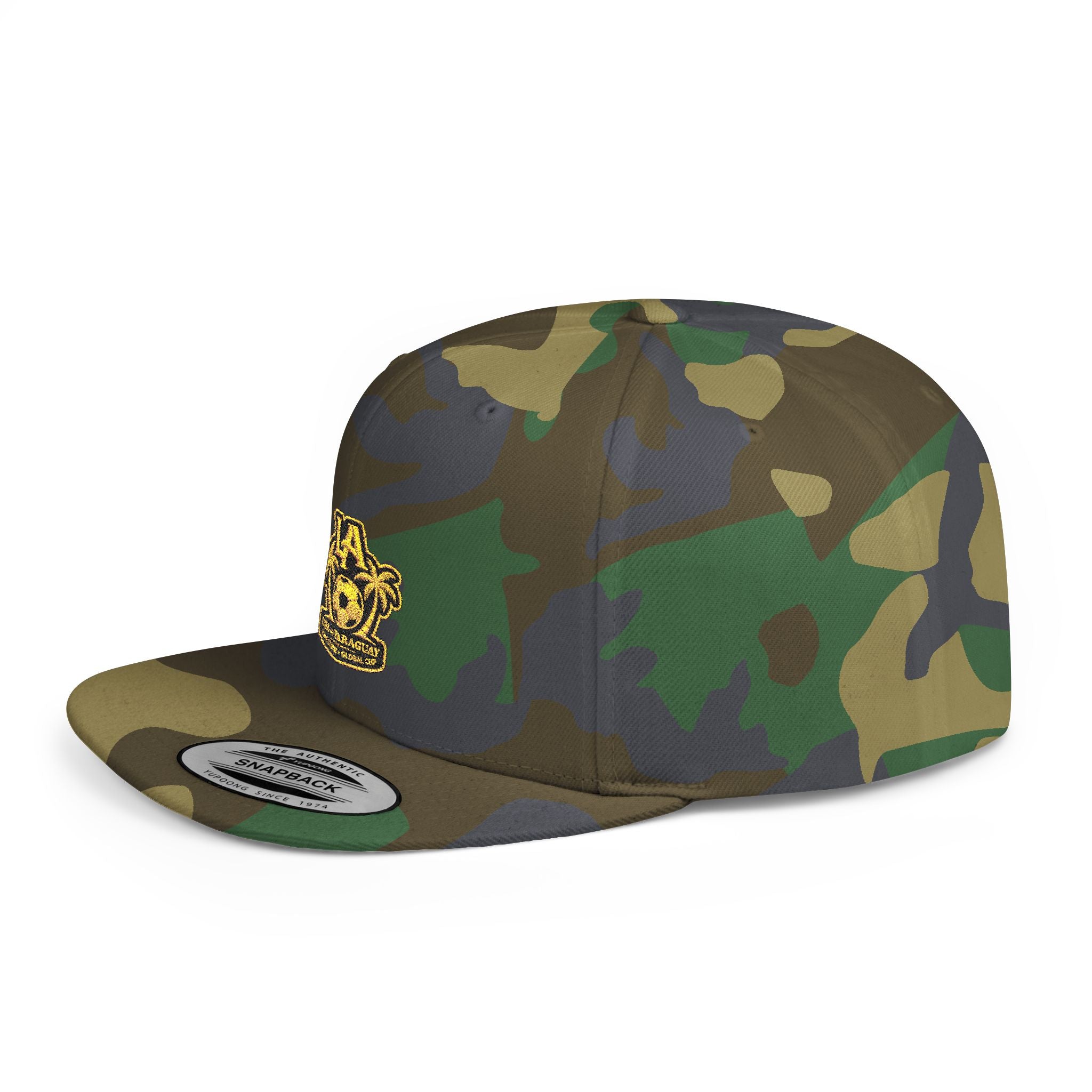 LA Palm Tree Crest Flat Bill Snapback | Embroidered Logo Cap