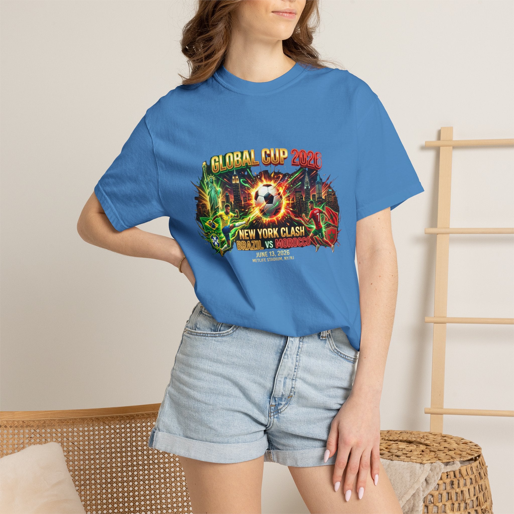 Brazil vs Morocco Global Cup T-shirt | Soccer Match Logo Tee