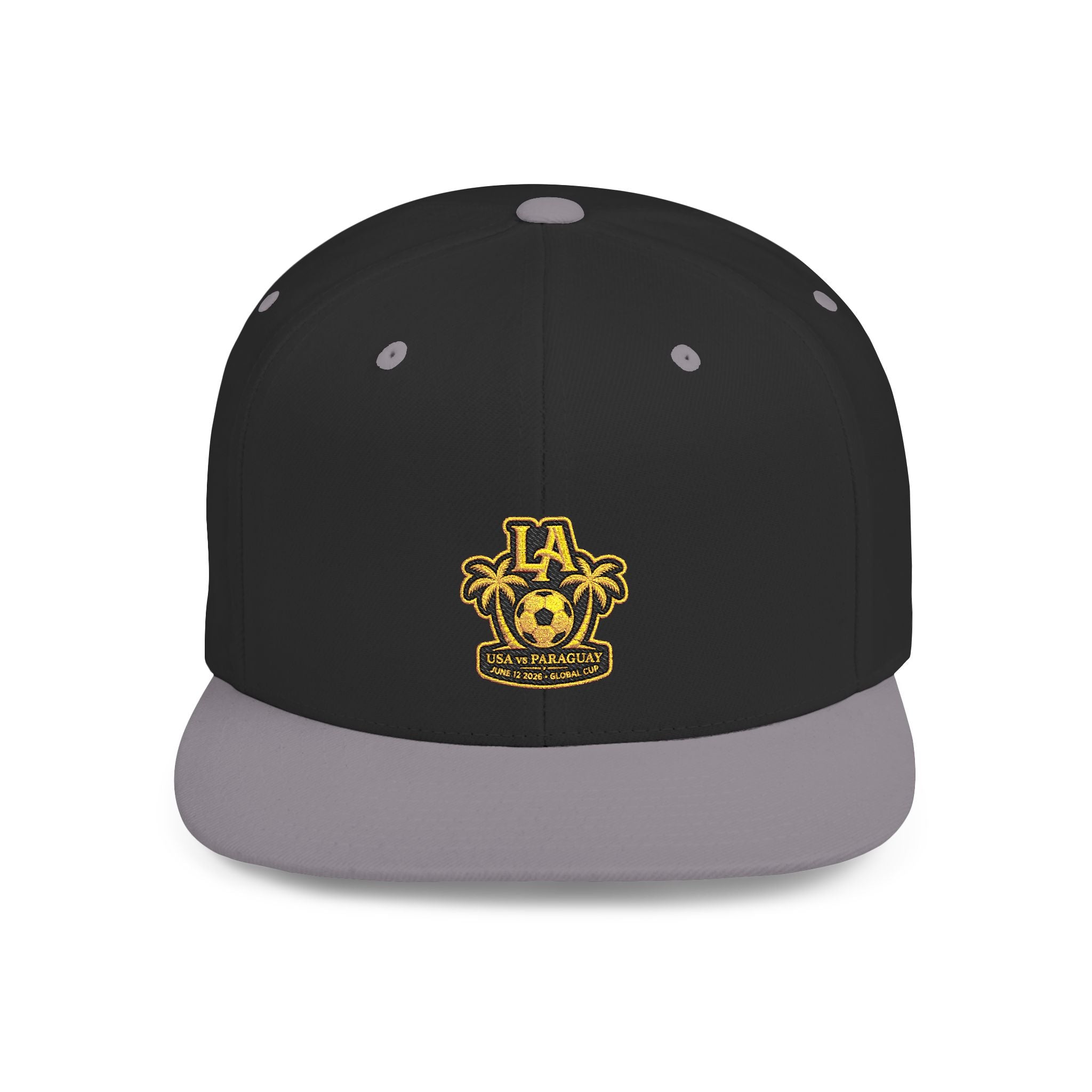 LA Palm Tree Crest Flat Bill Snapback | Embroidered Logo Cap