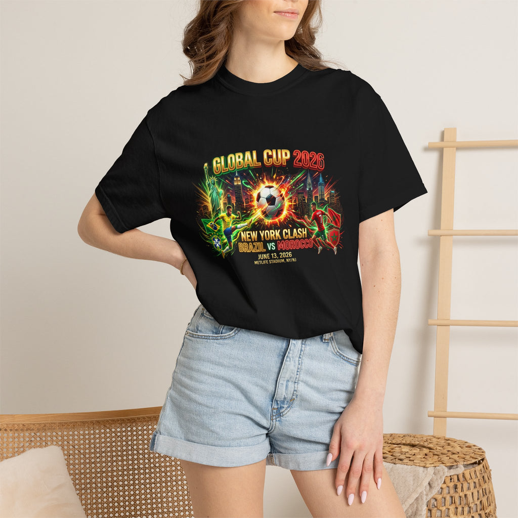 Brazil vs Morocco Global Cup T-shirt | Soccer Match Logo Tee