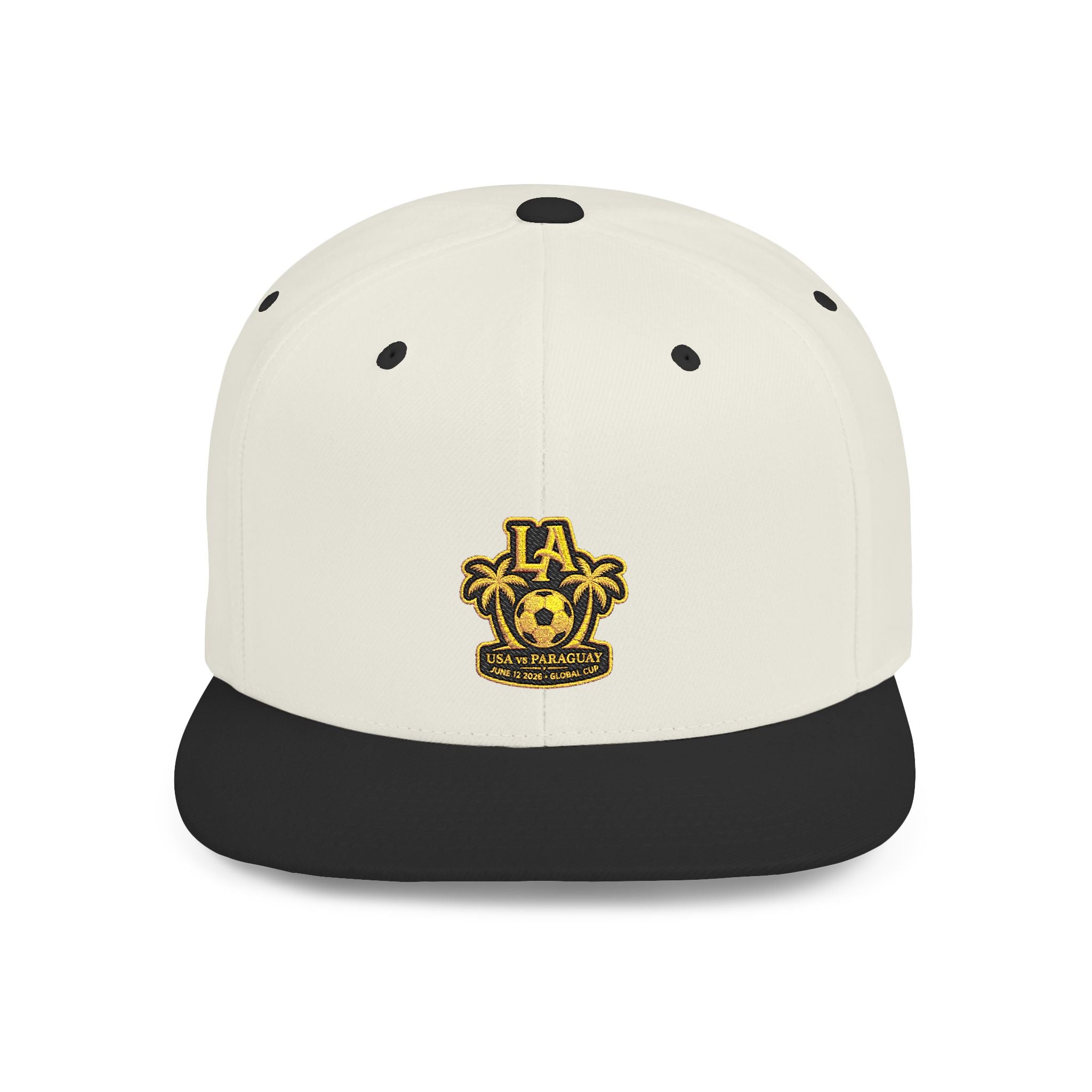 LA Palm Tree Crest Flat Bill Snapback | Embroidered Logo Cap
